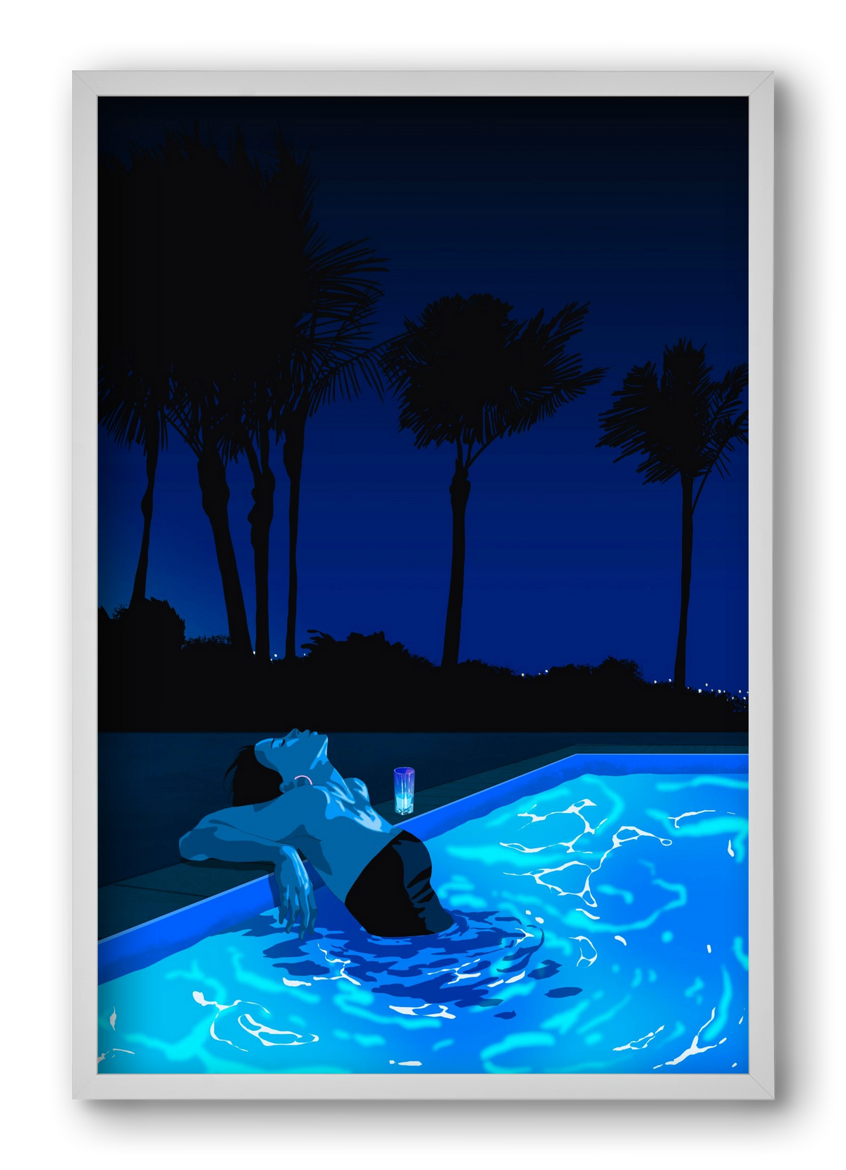 The Waiting Blues - The Pool, 40x60 cm (40x60 cm), Fehér keret