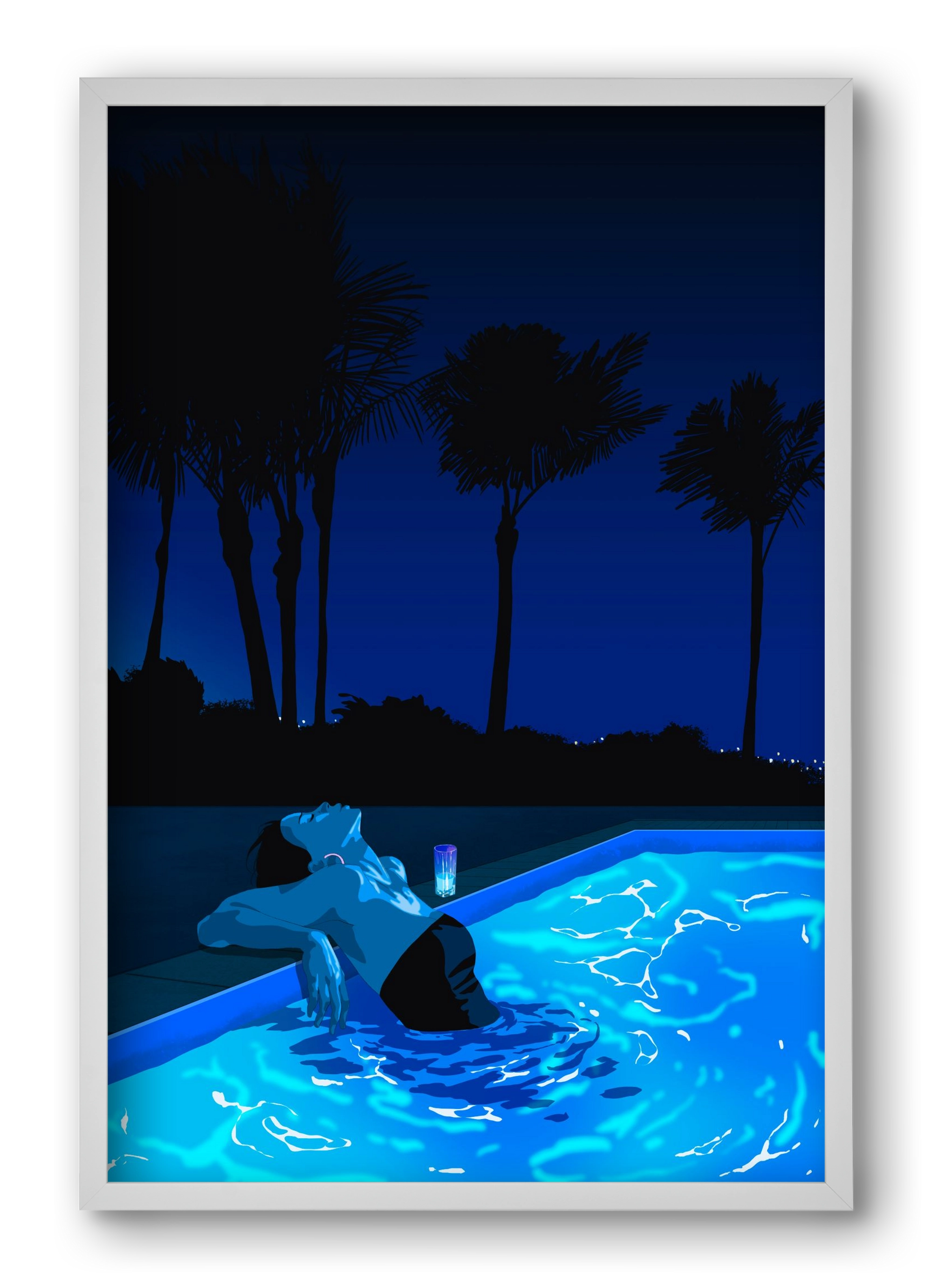 The Waiting Blues - The Pool, 40x60 cm (40x60 cm), Fehér keret