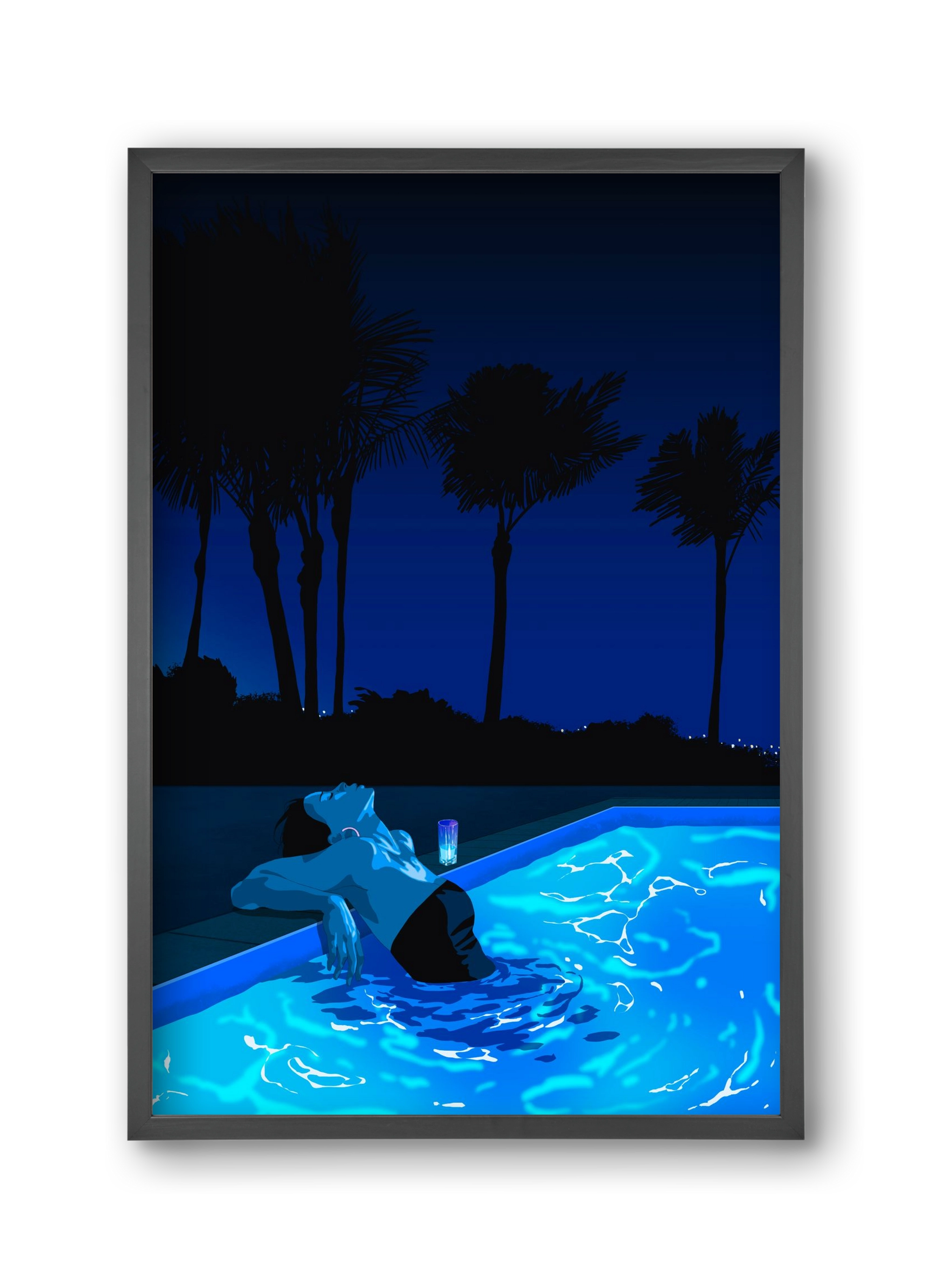 The Waiting Blues - The Pool, 30x45 cm (30x45 cm), Fekete keret