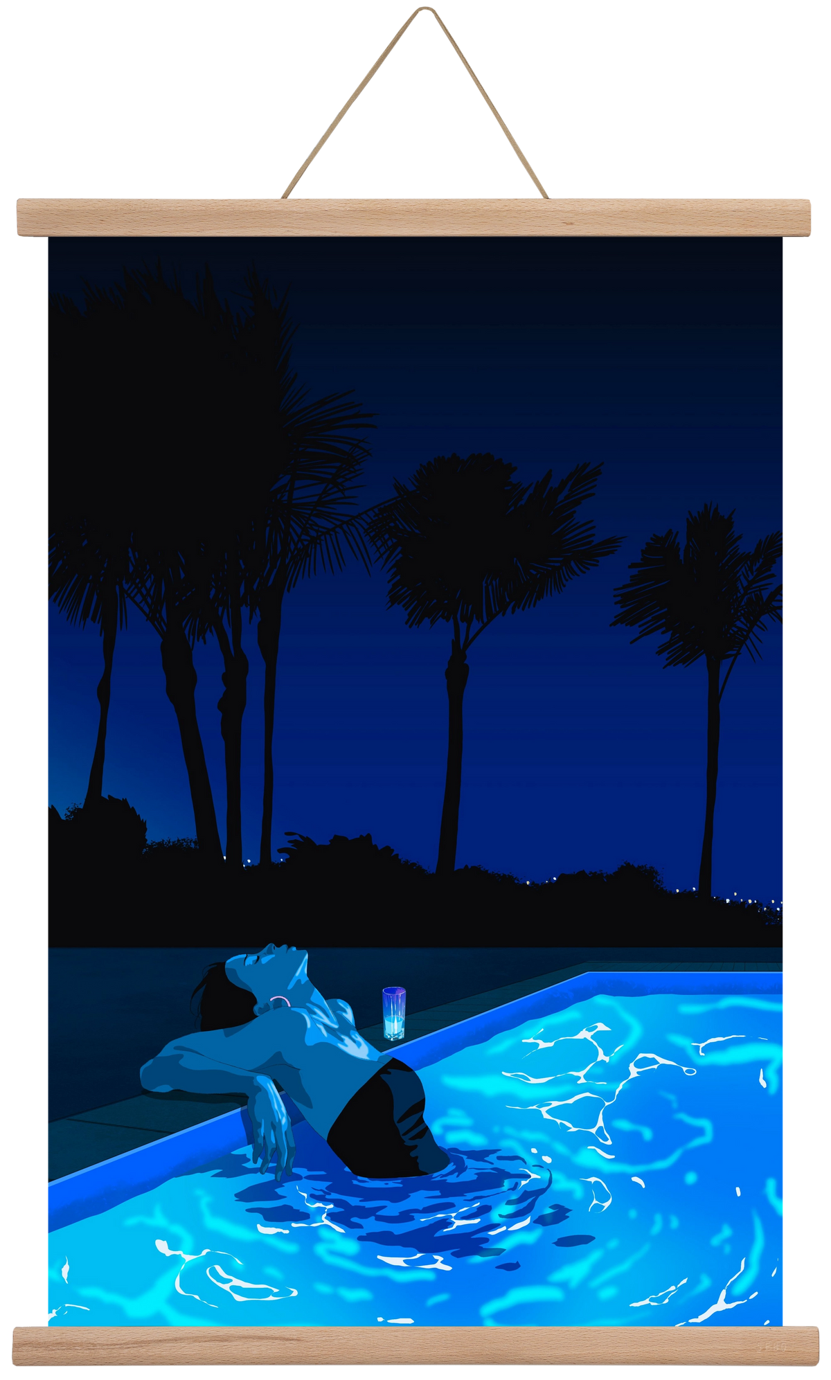 The Waiting Blues - The Pool, 40x60 cm (40x60 cm), Tölgy akasztó