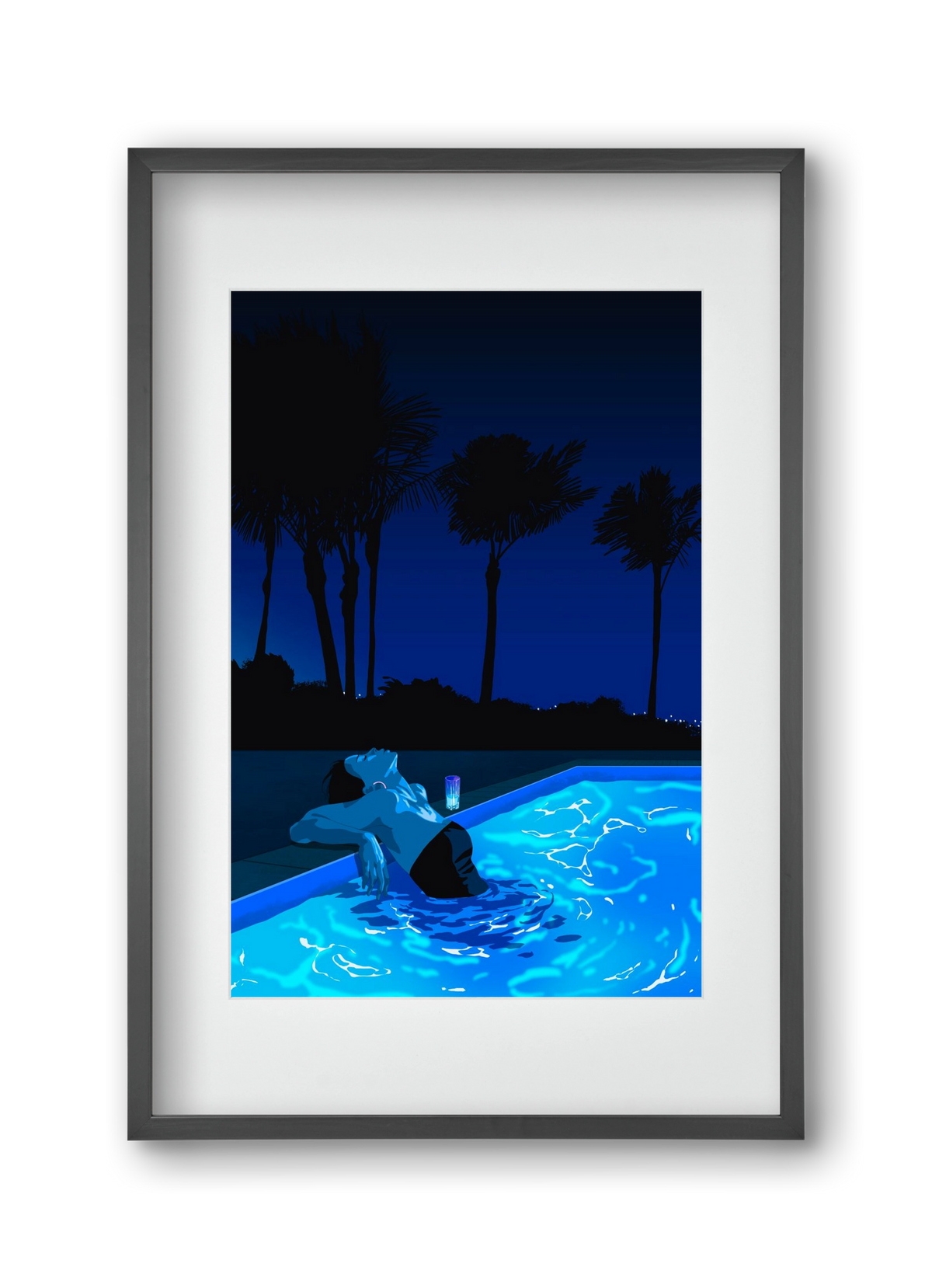 The Waiting Blues - The Pool, 30x45 cm (20x30 cm), Fekete keret, paszpartuval