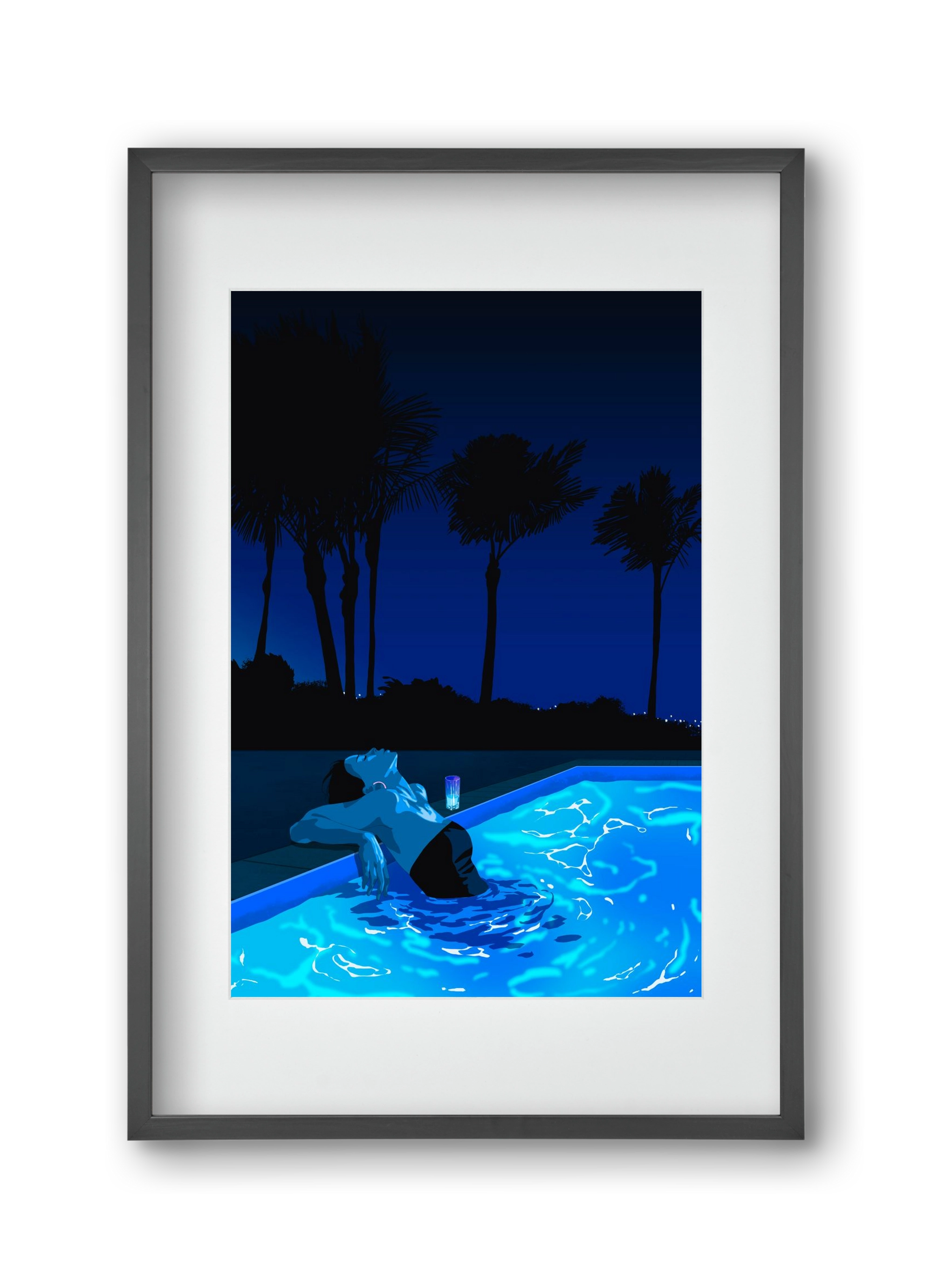 The Waiting Blues - The Pool, 30x45 cm (20x30 cm), Fekete keret, paszpartuval