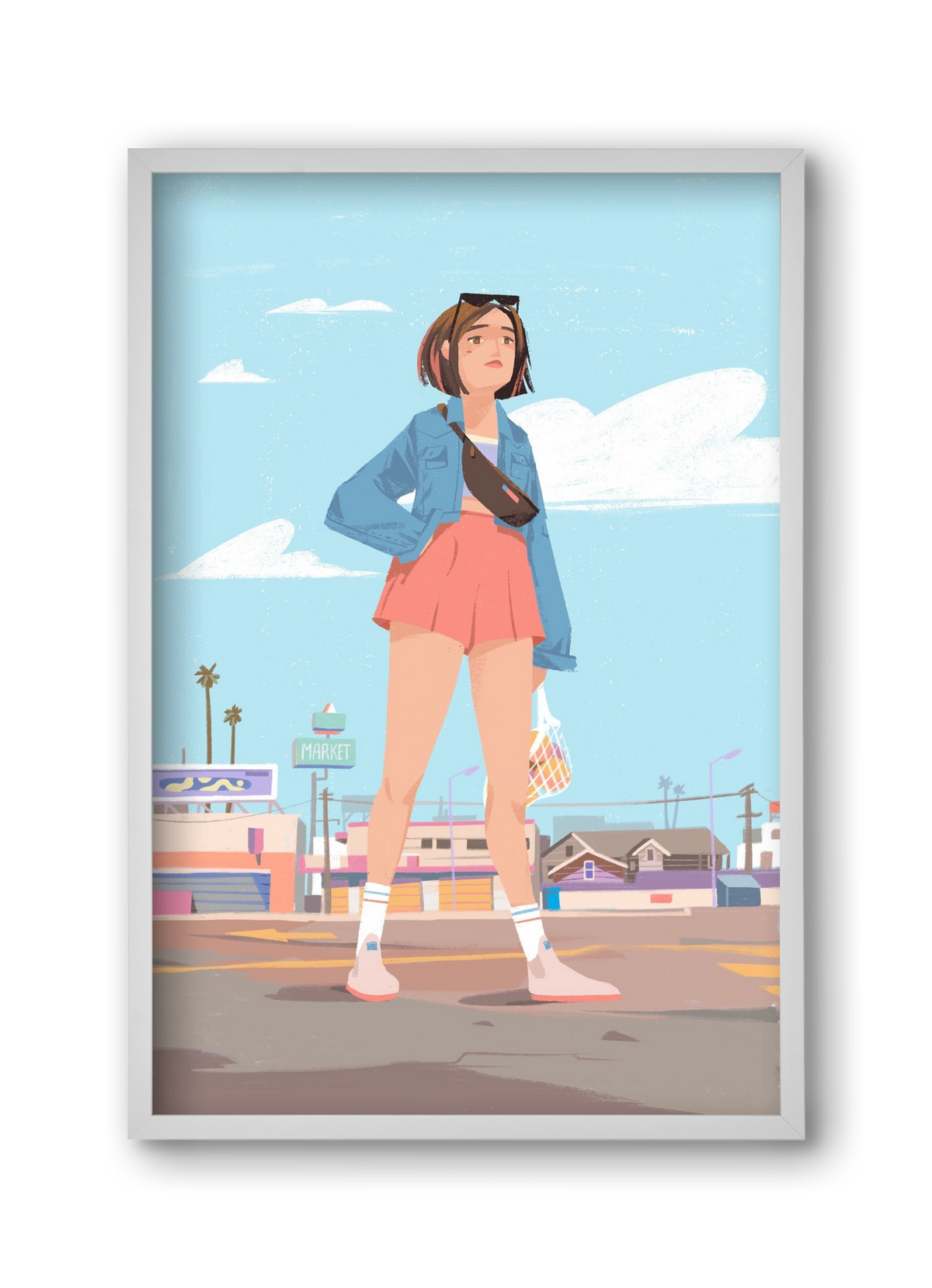 Girl, 30x45 cm (30x45 cm), Fehér keret