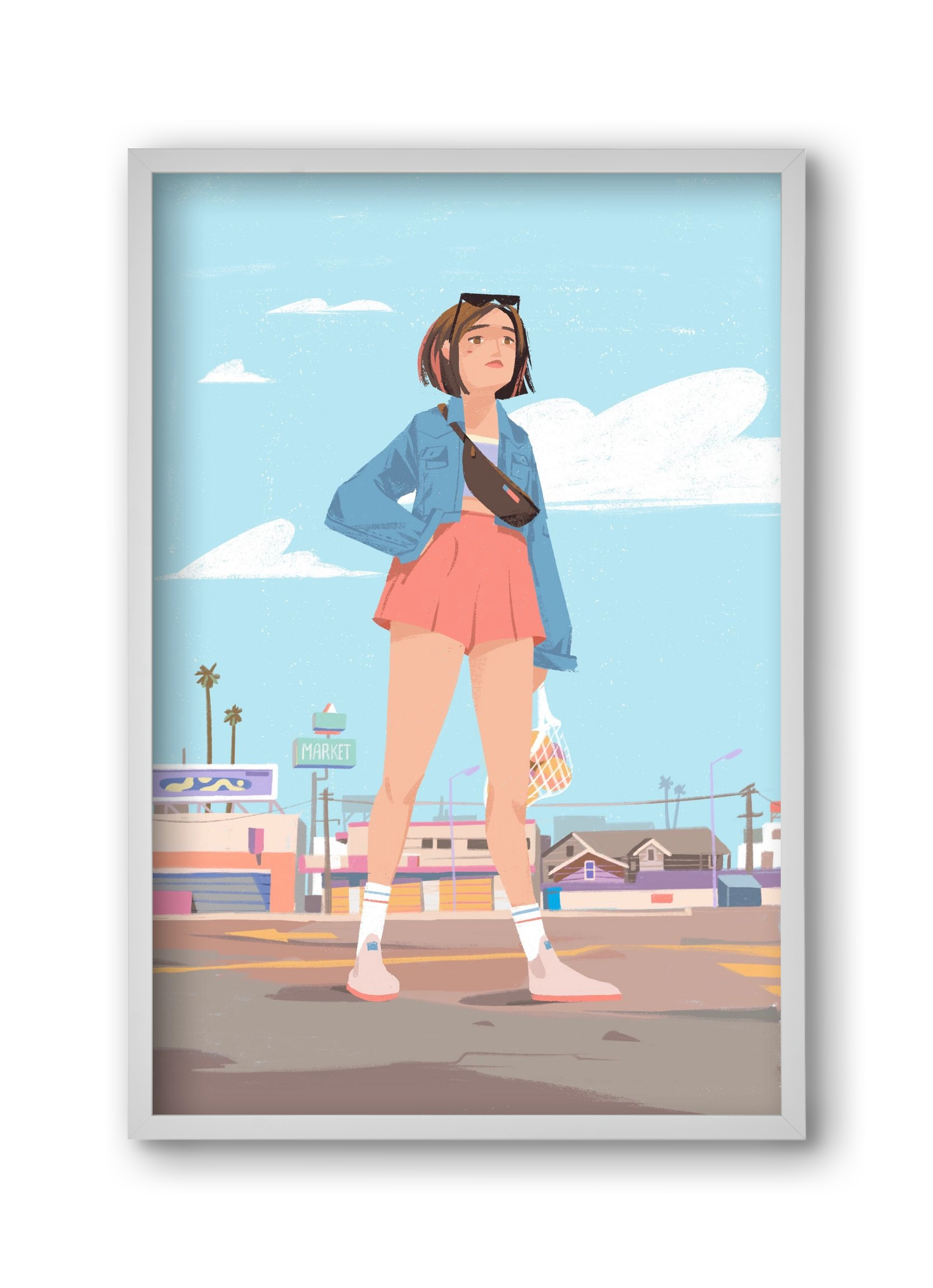 Girl, 30x45 cm (30x45 cm), Fehér keret