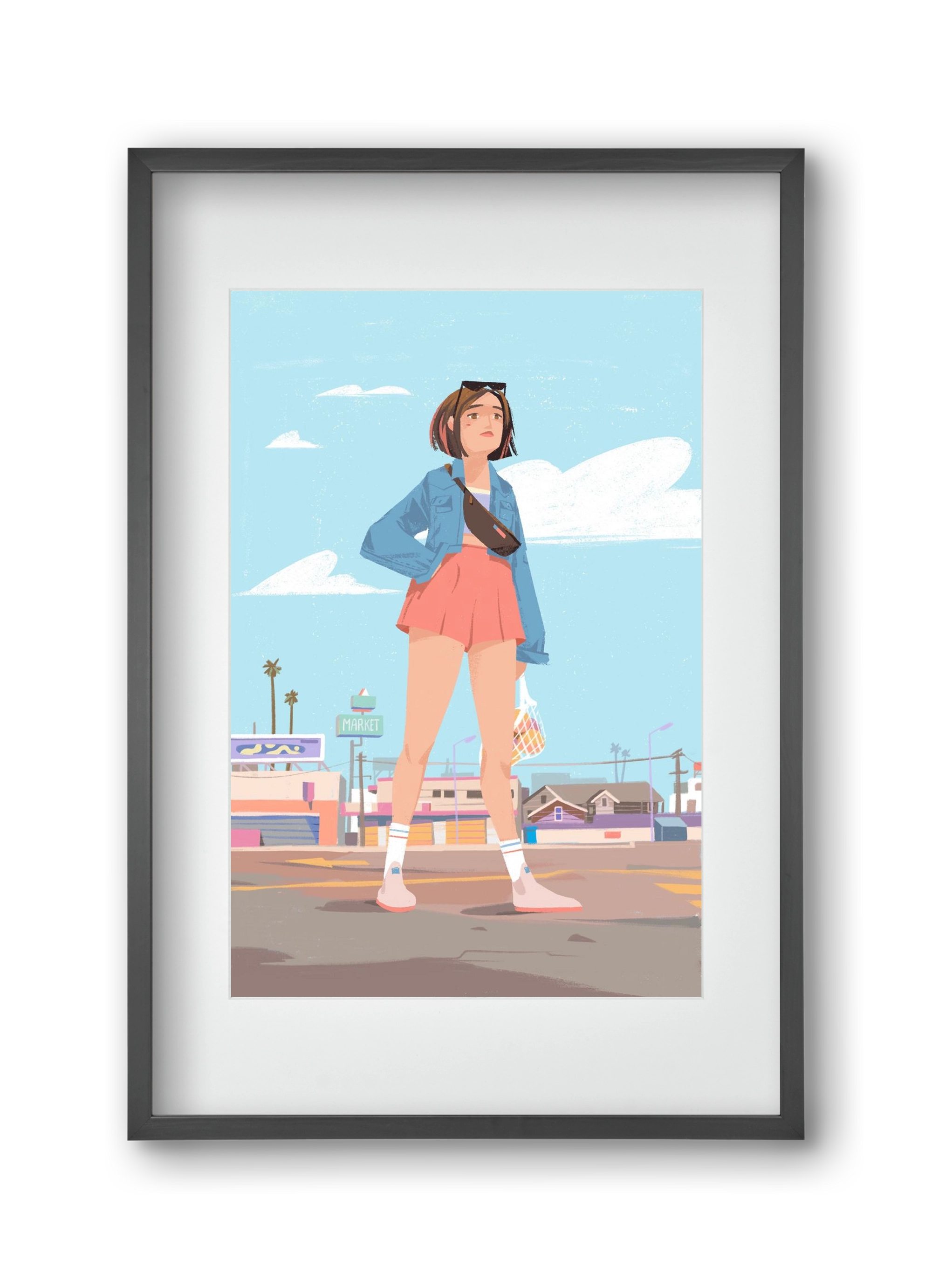 Girl, 30x45 cm (20x30 cm), Fekete keret, paszpartuval