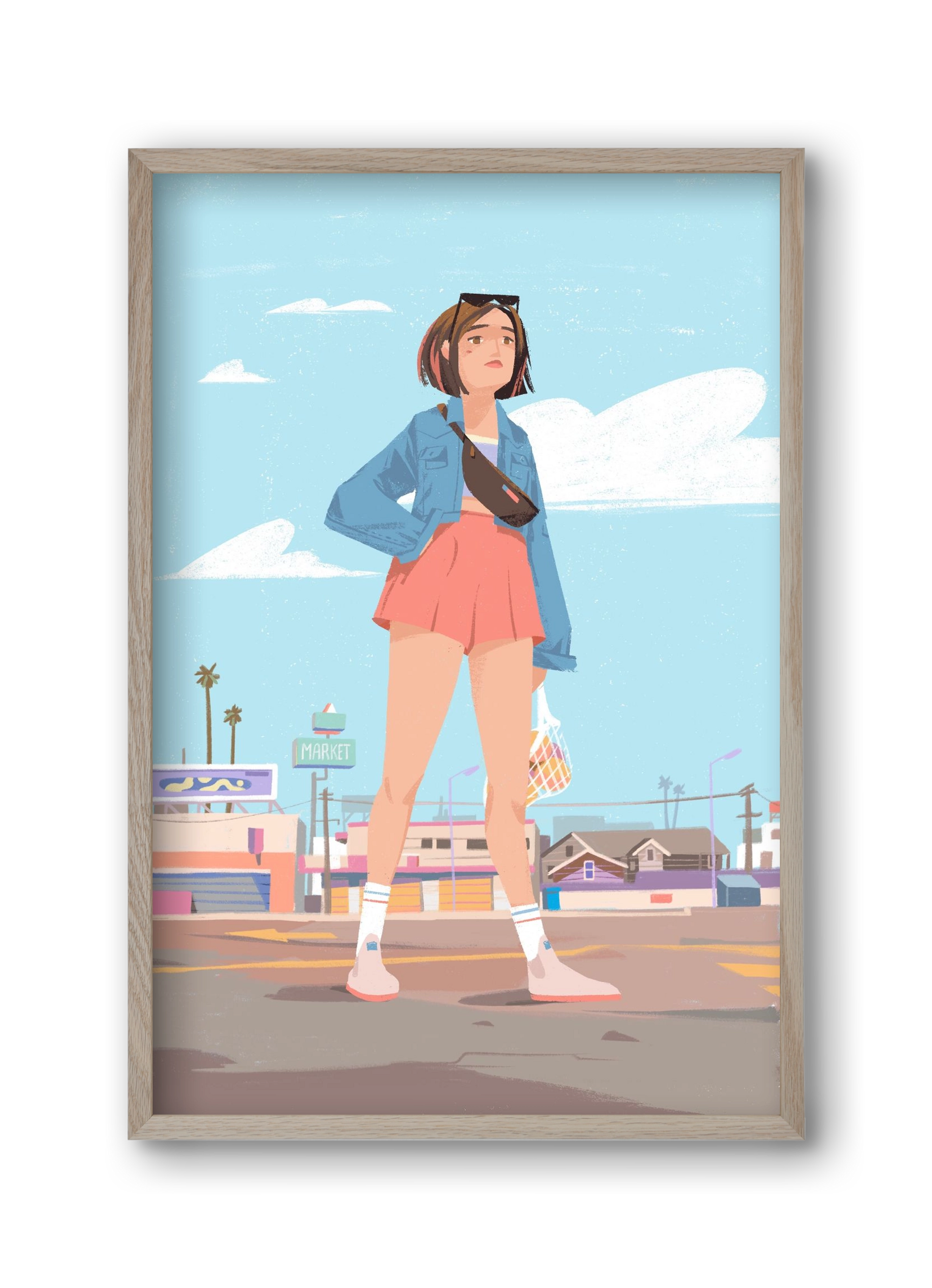 Girl, 30x45 cm (30x45 cm), Tölgy keret