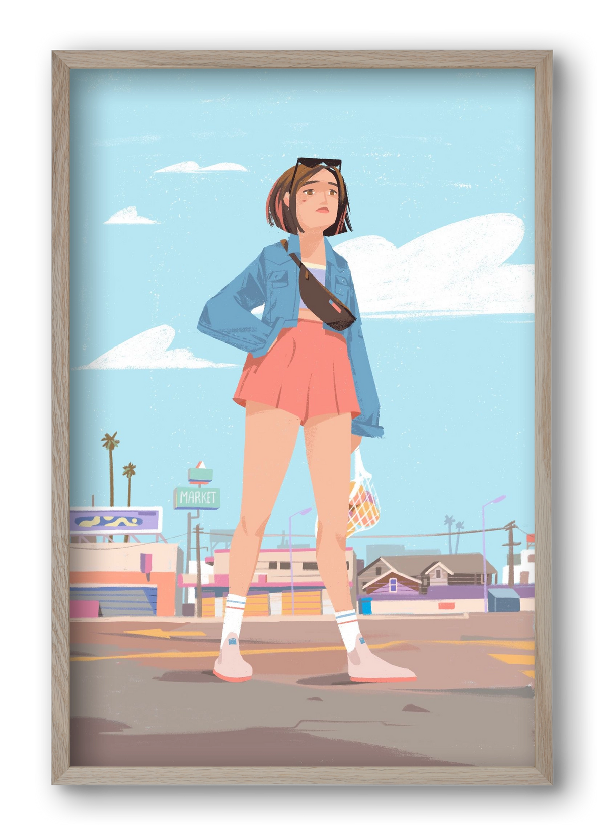 Girl, 40x60 cm (40x60 cm), Tölgy keret