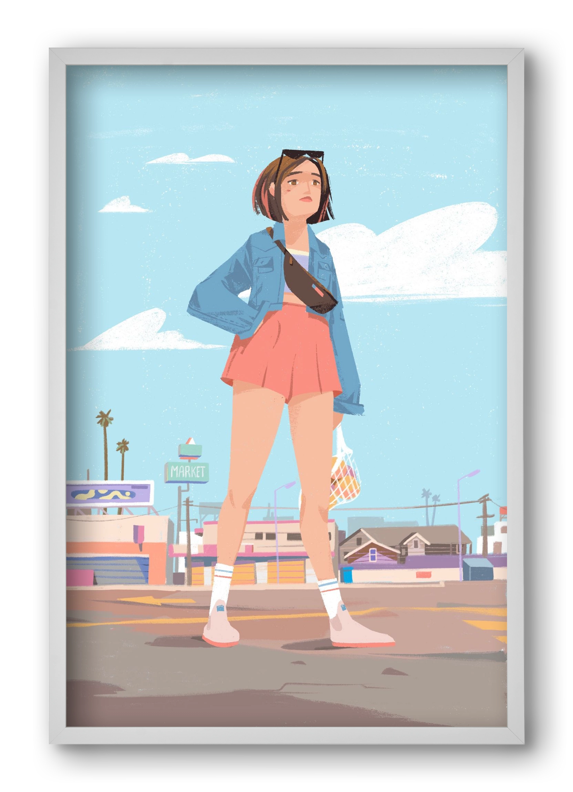 Girl, 40x60 cm (40x60 cm), Fehér keret