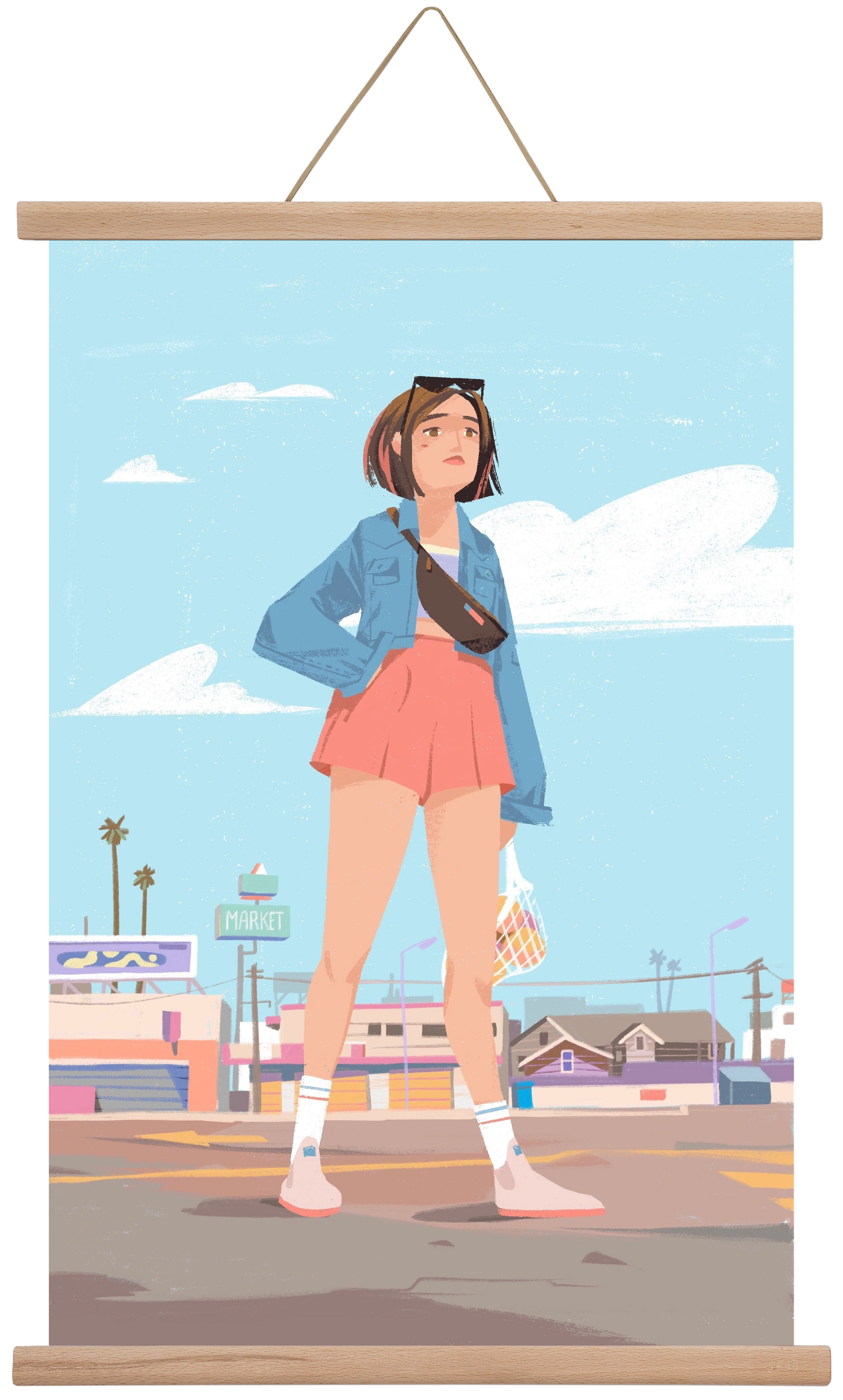 Girl, 40x60 cm (40x60 cm), Tölgy akasztó