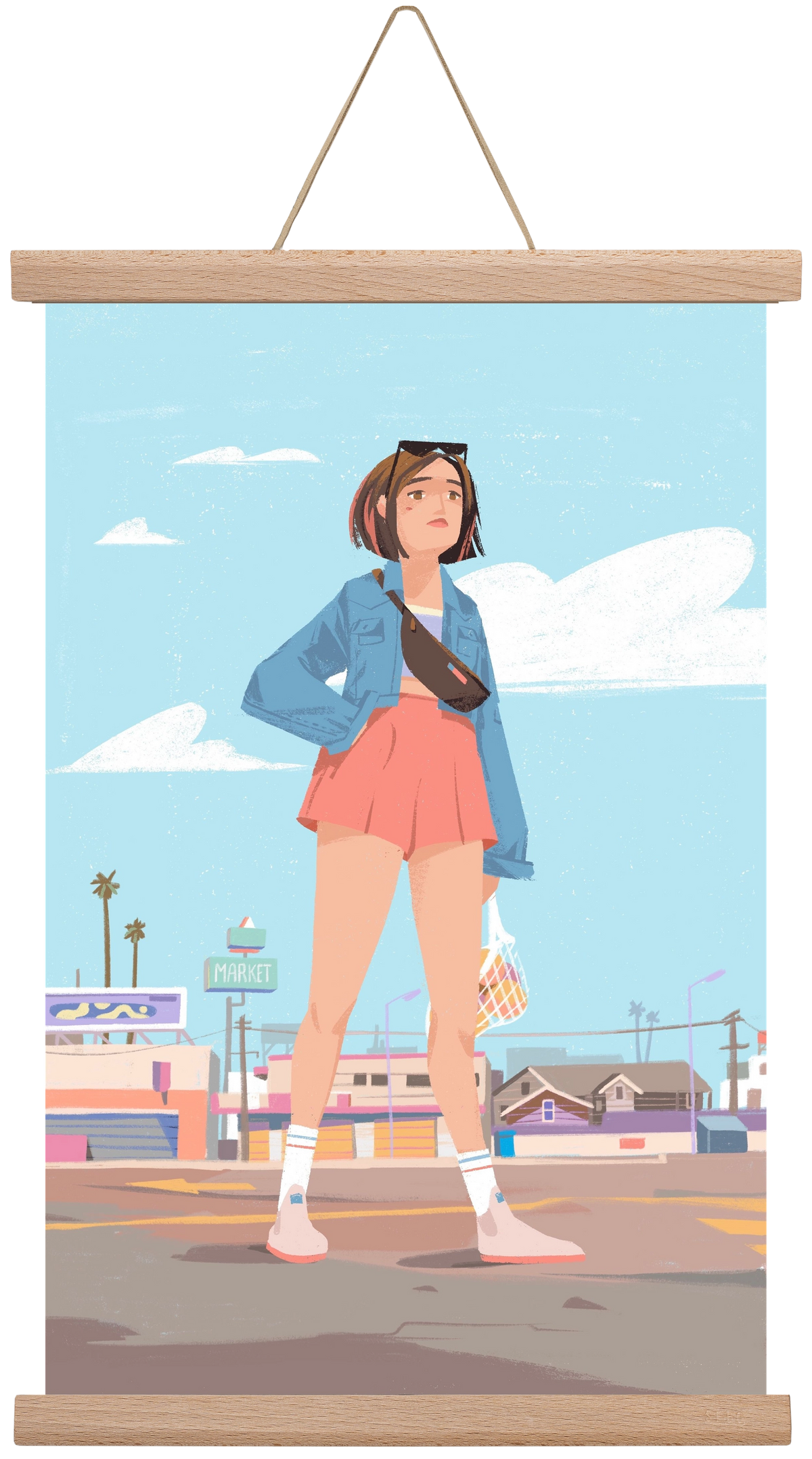 Girl, 30x45 cm (30x45 cm), Tölgy akasztó