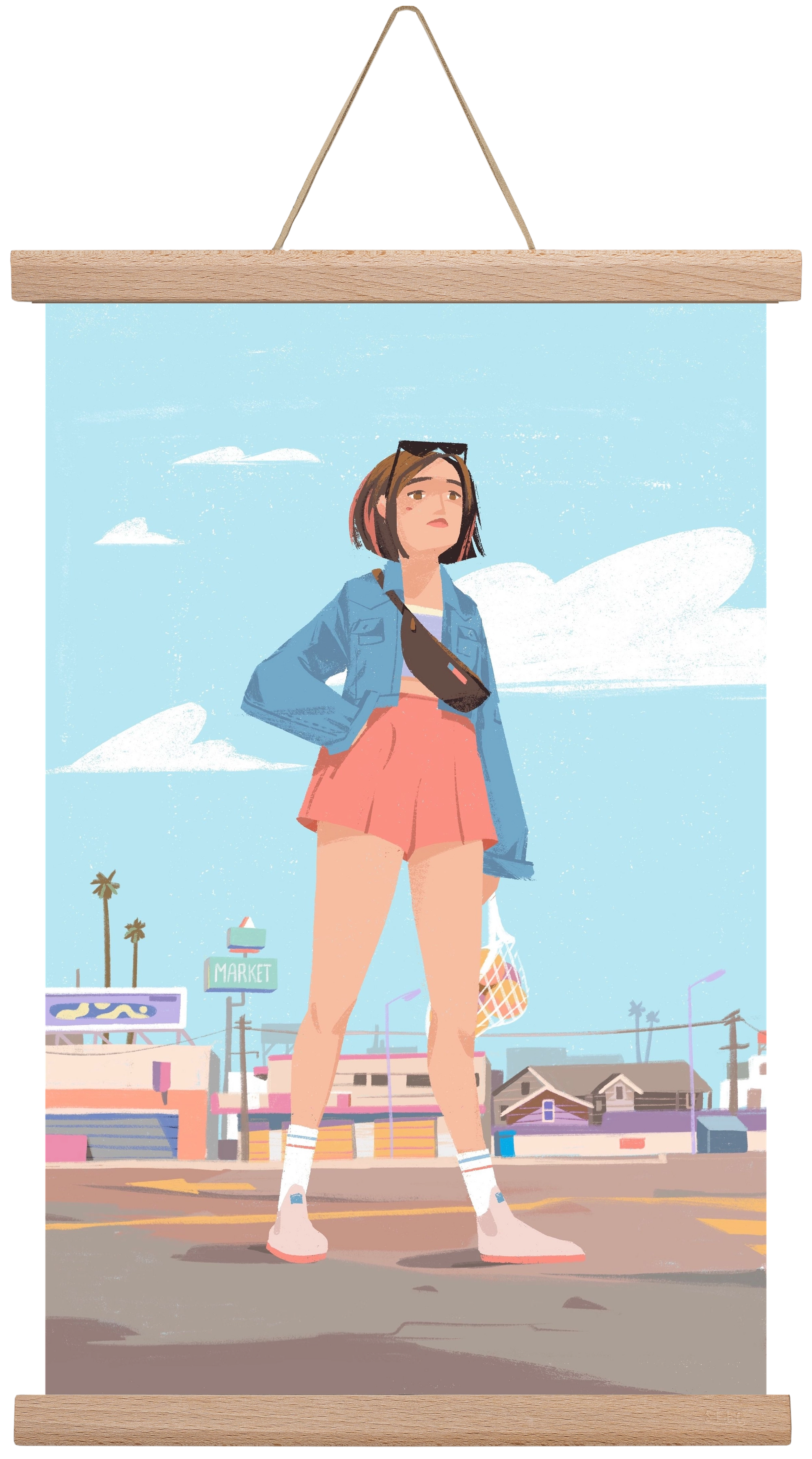 Girl, 30x45 cm (30x45 cm), Tölgy akasztó