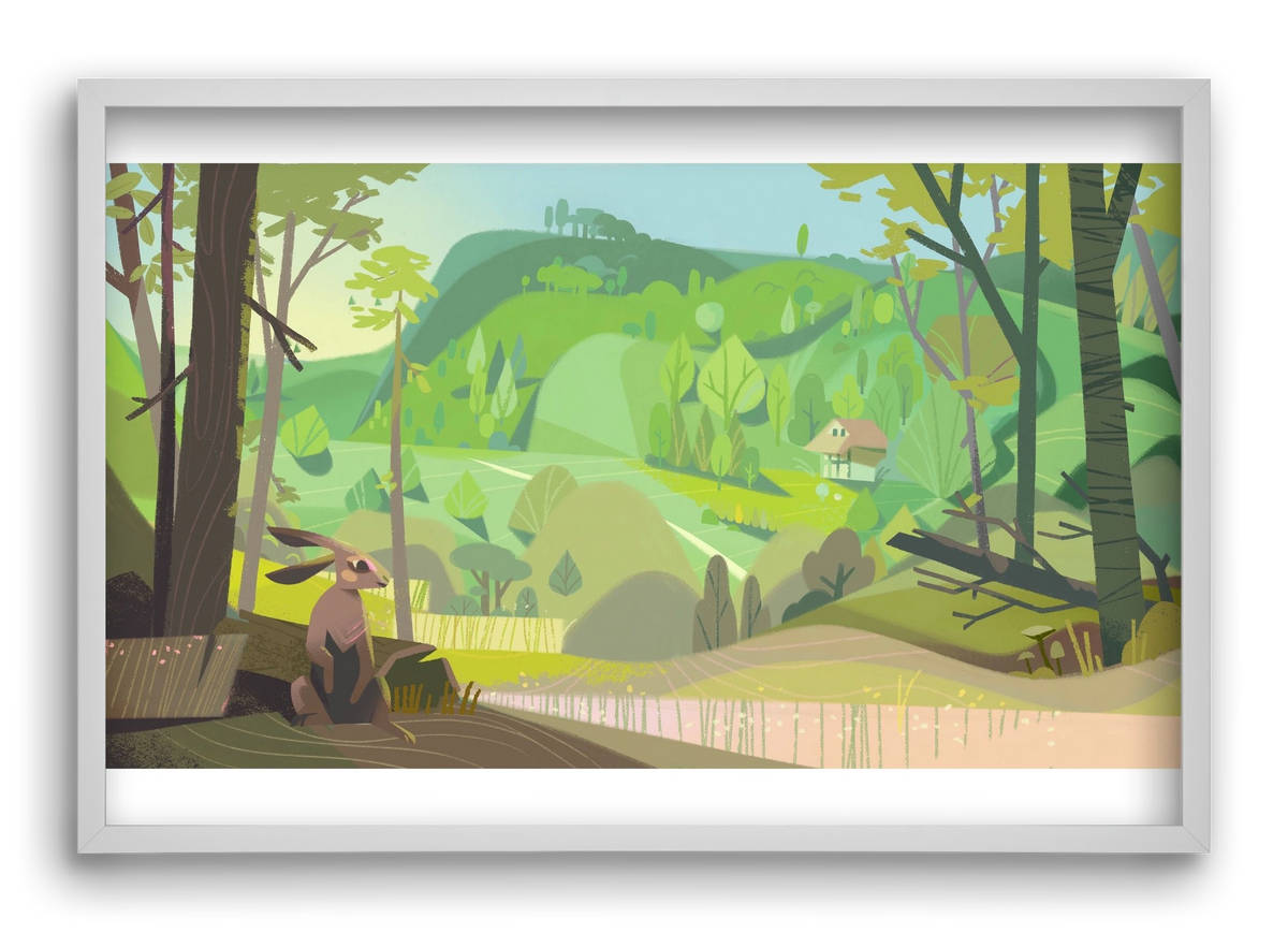 Meadow, 60x40 cm (60x40 cm), Fehér keret