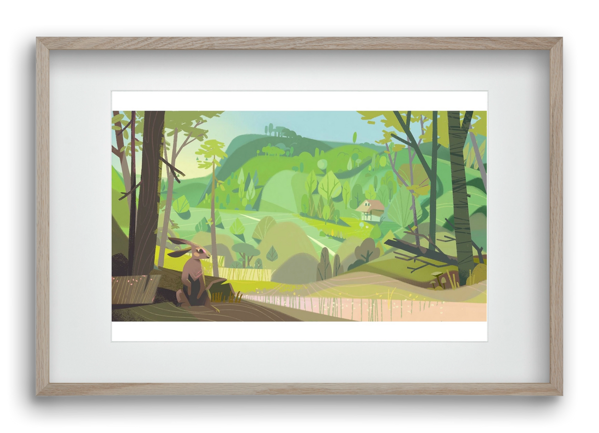 Meadow, 60x40 cm (45x30 cm), Tölgy keret, paszpartuval