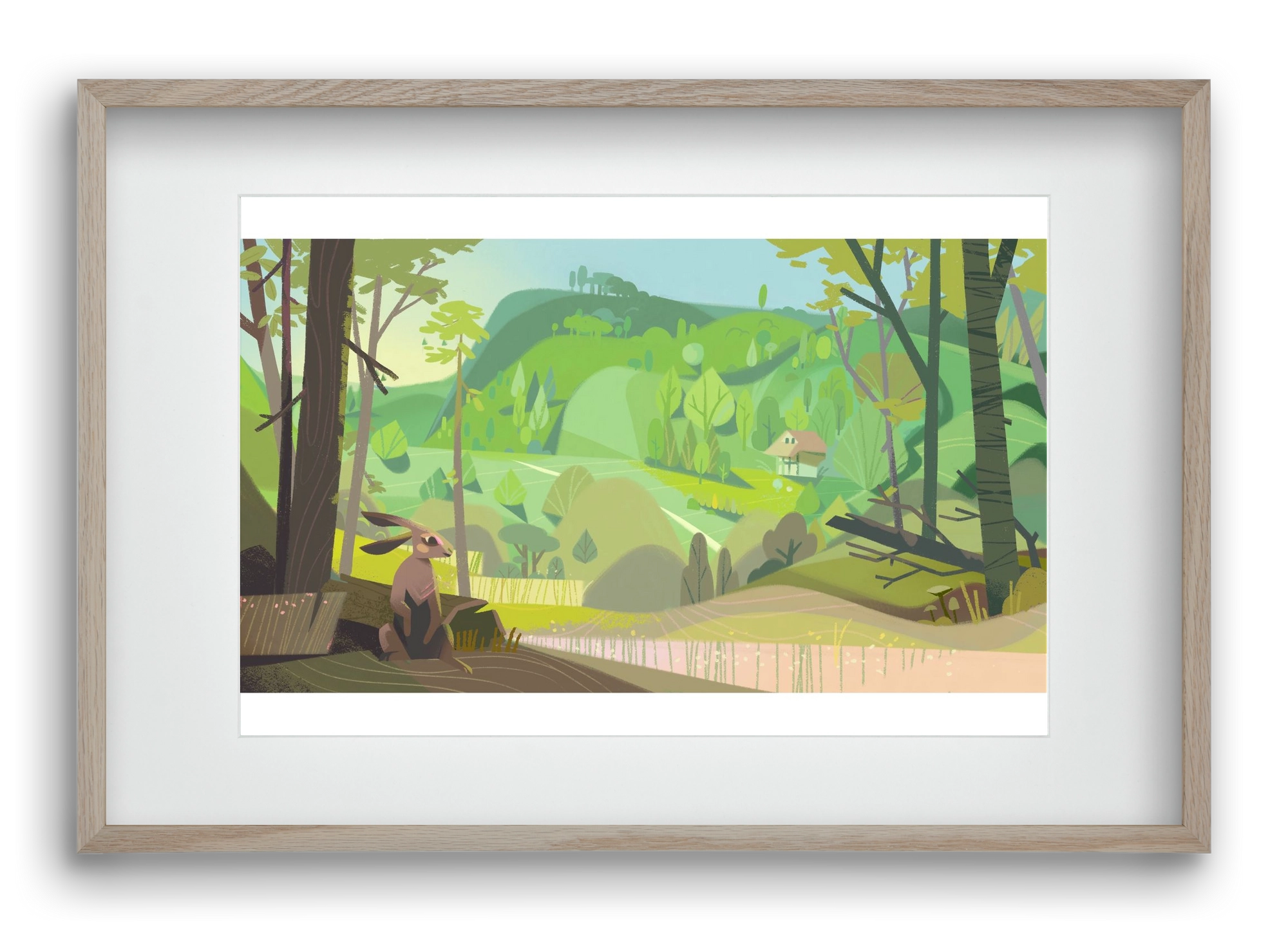 Meadow, 60x40 cm (45x30 cm), Tölgy keret, paszpartuval