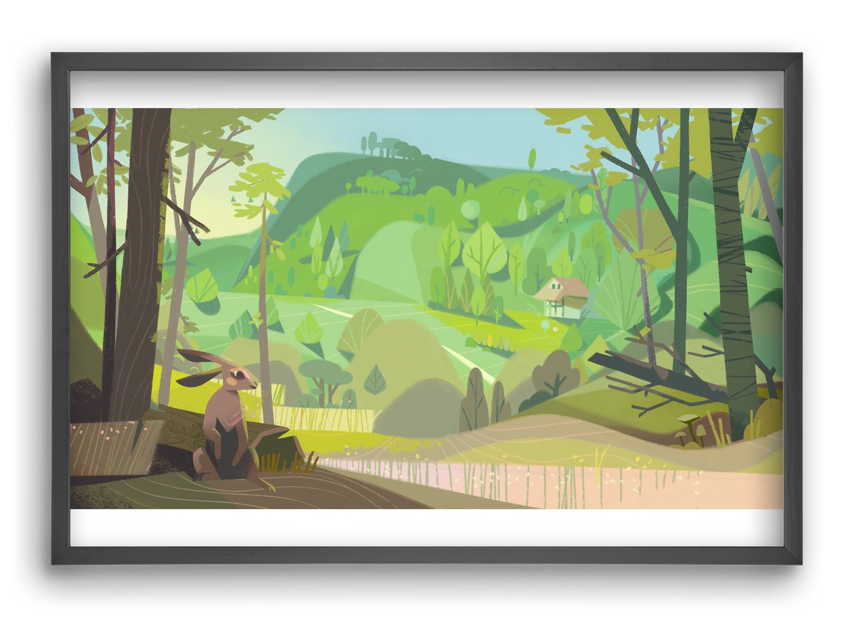 Meadow, 60x40 cm (60x40 cm), Fekete keret