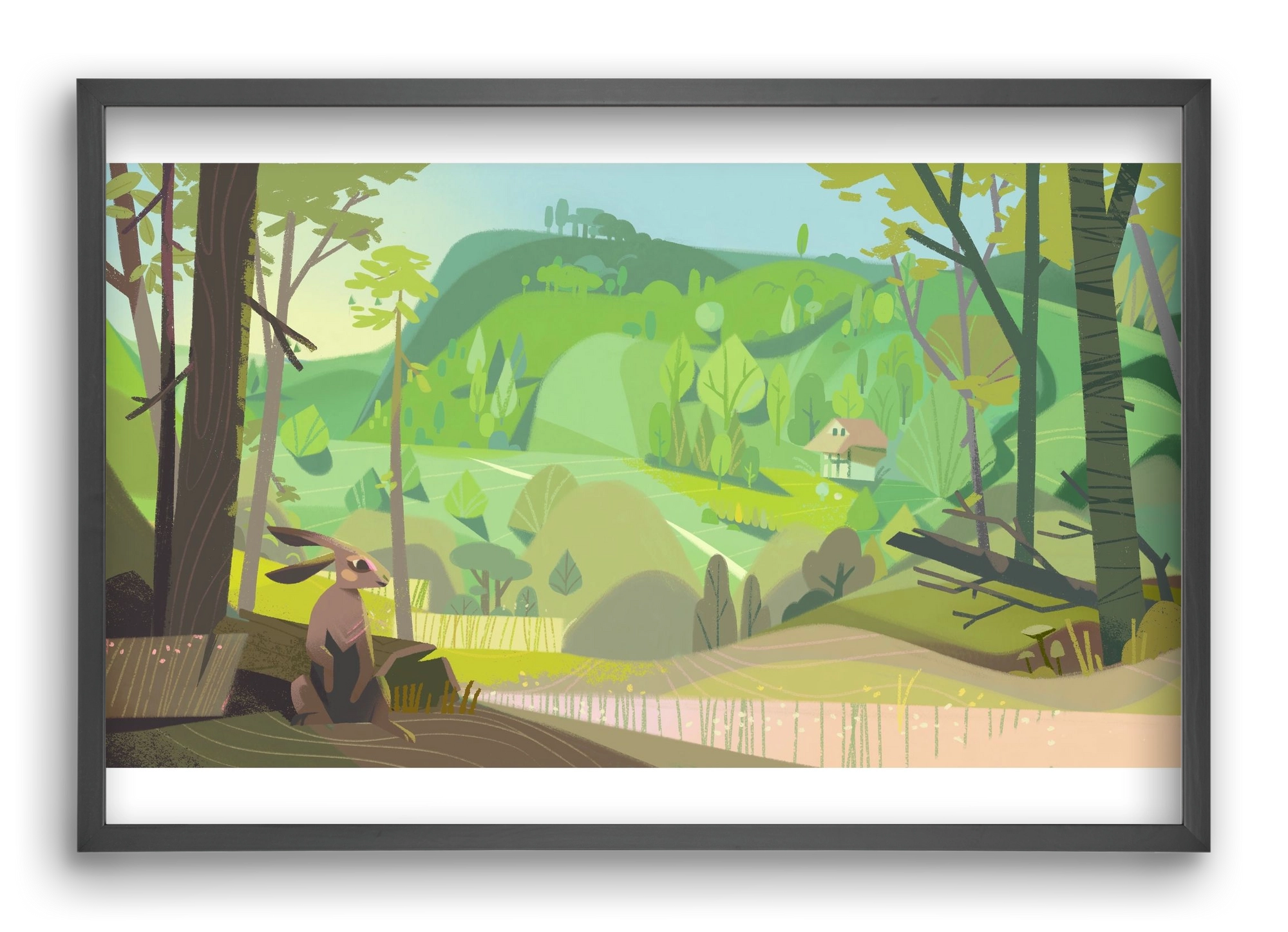 Meadow, 60x40 cm (60x40 cm), Fekete keret