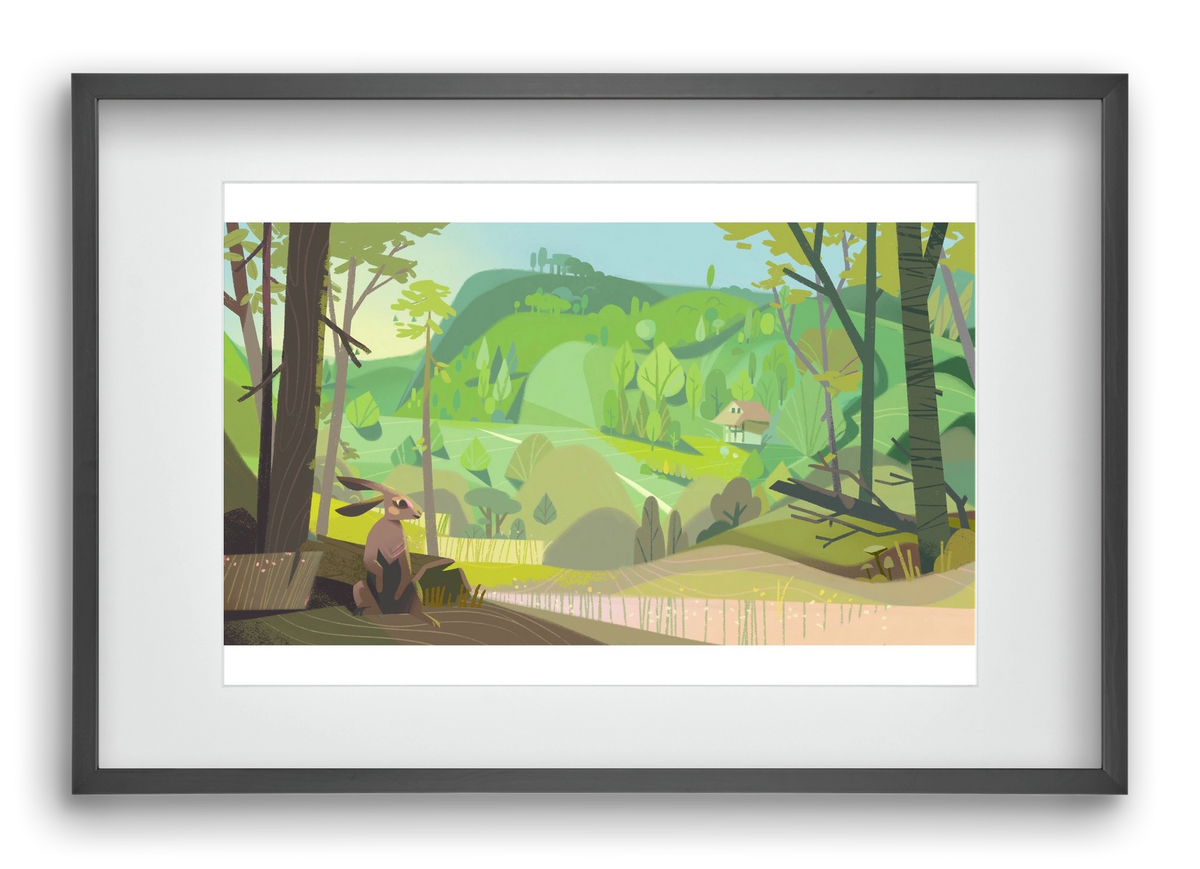 Meadow, 60x40 cm (45x30 cm), Fekete keret, paszpartuval