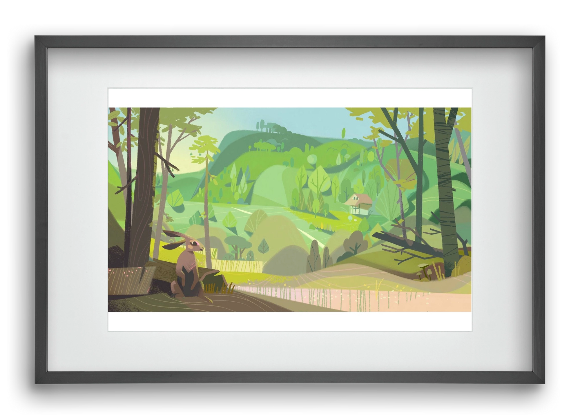 Meadow, 60x40 cm (45x30 cm), Fekete keret, paszpartuval