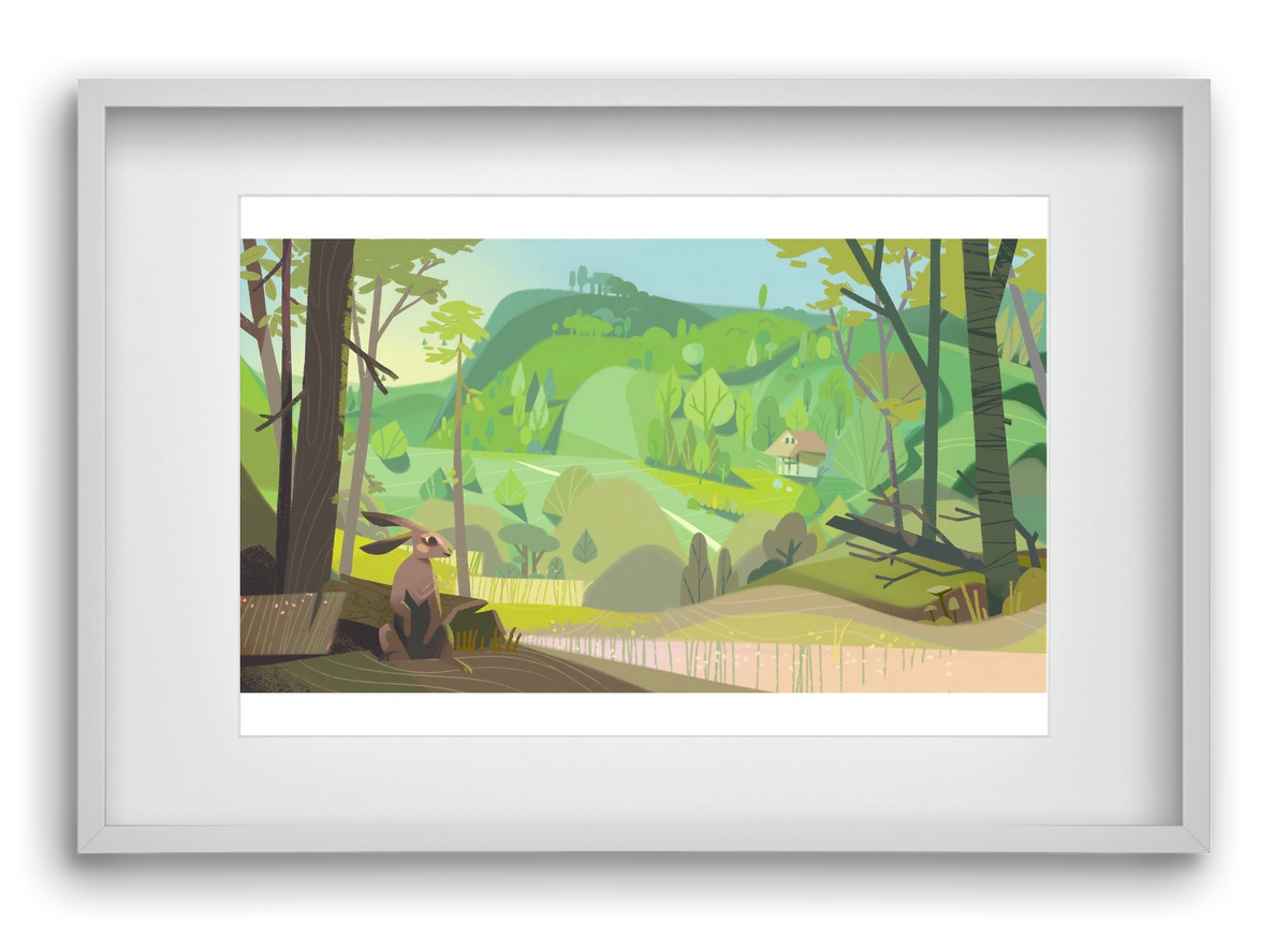 Meadow, 60x40 cm (45x30 cm), Fehér keret, paszpartuval