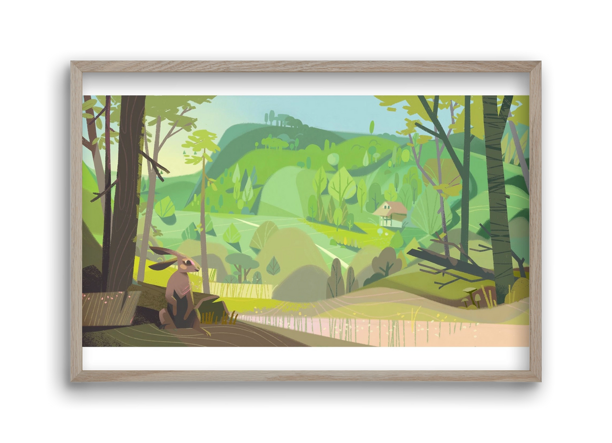 Meadow, 45x30 cm (45x30 cm), Tölgy keret