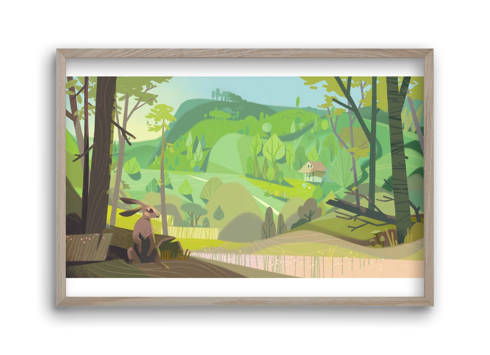 Meadow, 45x30 cm (45x30 cm), Tölgy keret