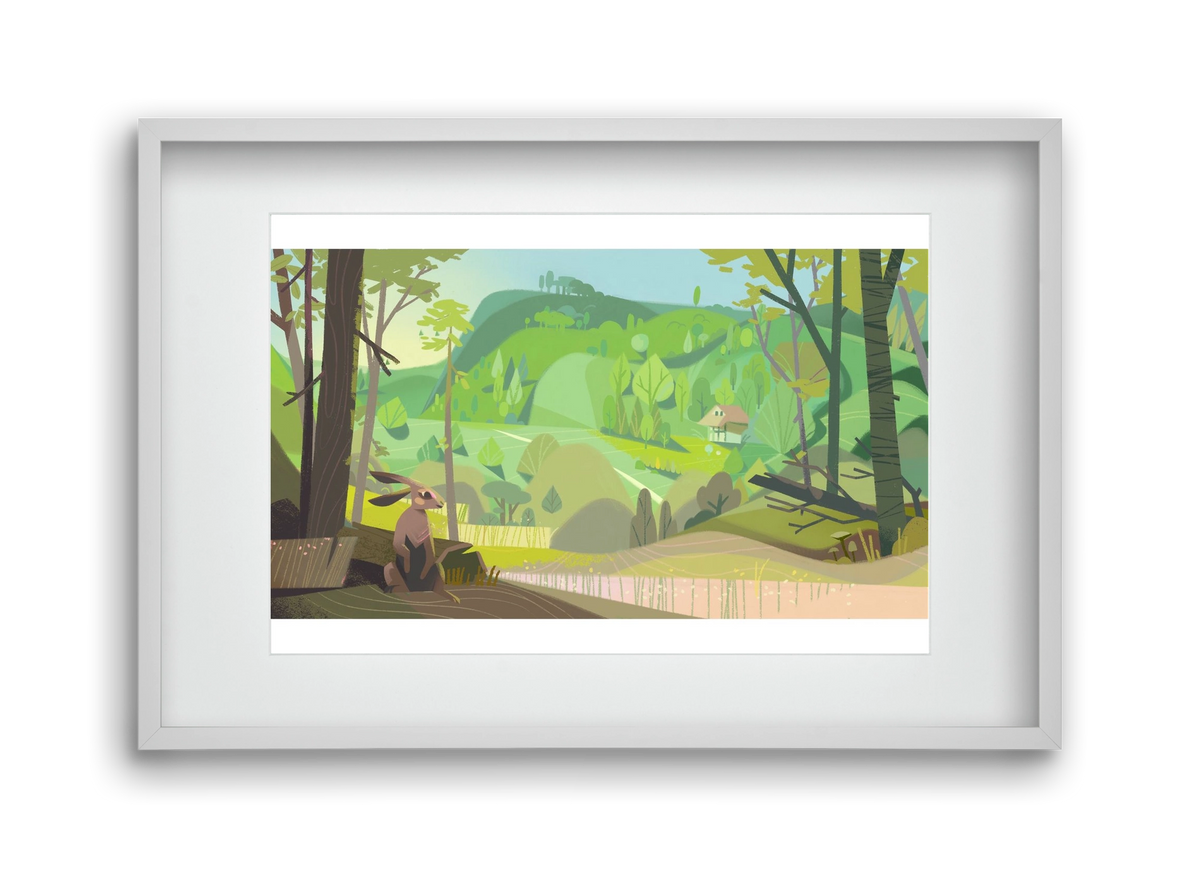 Meadow, 45x30 cm (30x20 cm), Fehér keret, paszpartuval