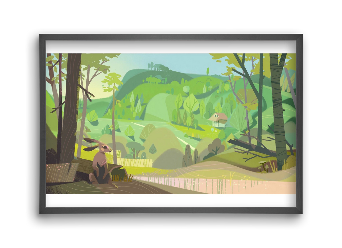 Meadow, 45x30 cm (45x30 cm), Fekete keret