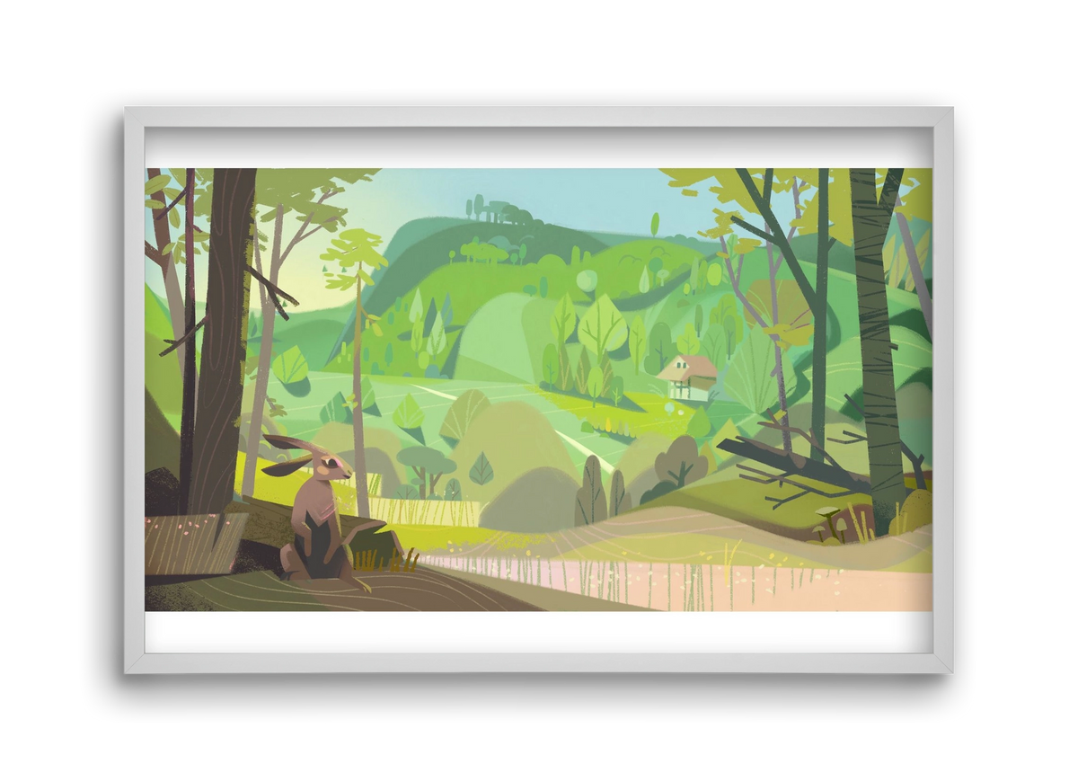 Meadow, 45x30 cm (45x30 cm), Fehér keret