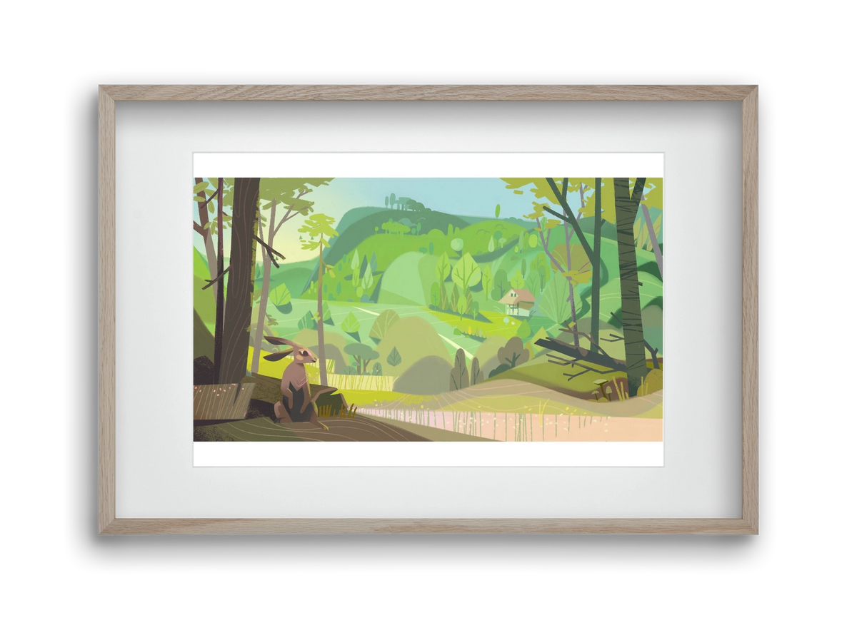 Meadow, 45x30 cm (30x20 cm), Tölgy keret, paszpartuval