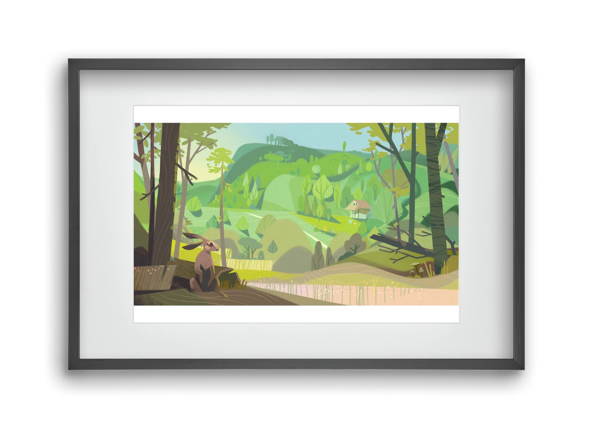 Meadow, 45x30 cm (30x20 cm), Fekete keret, paszpartuval