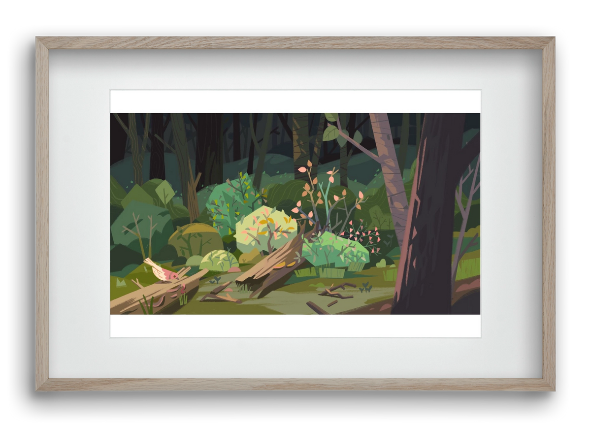 Forest, 60x40 cm (45x30 cm), Tölgy keret, paszpartuval