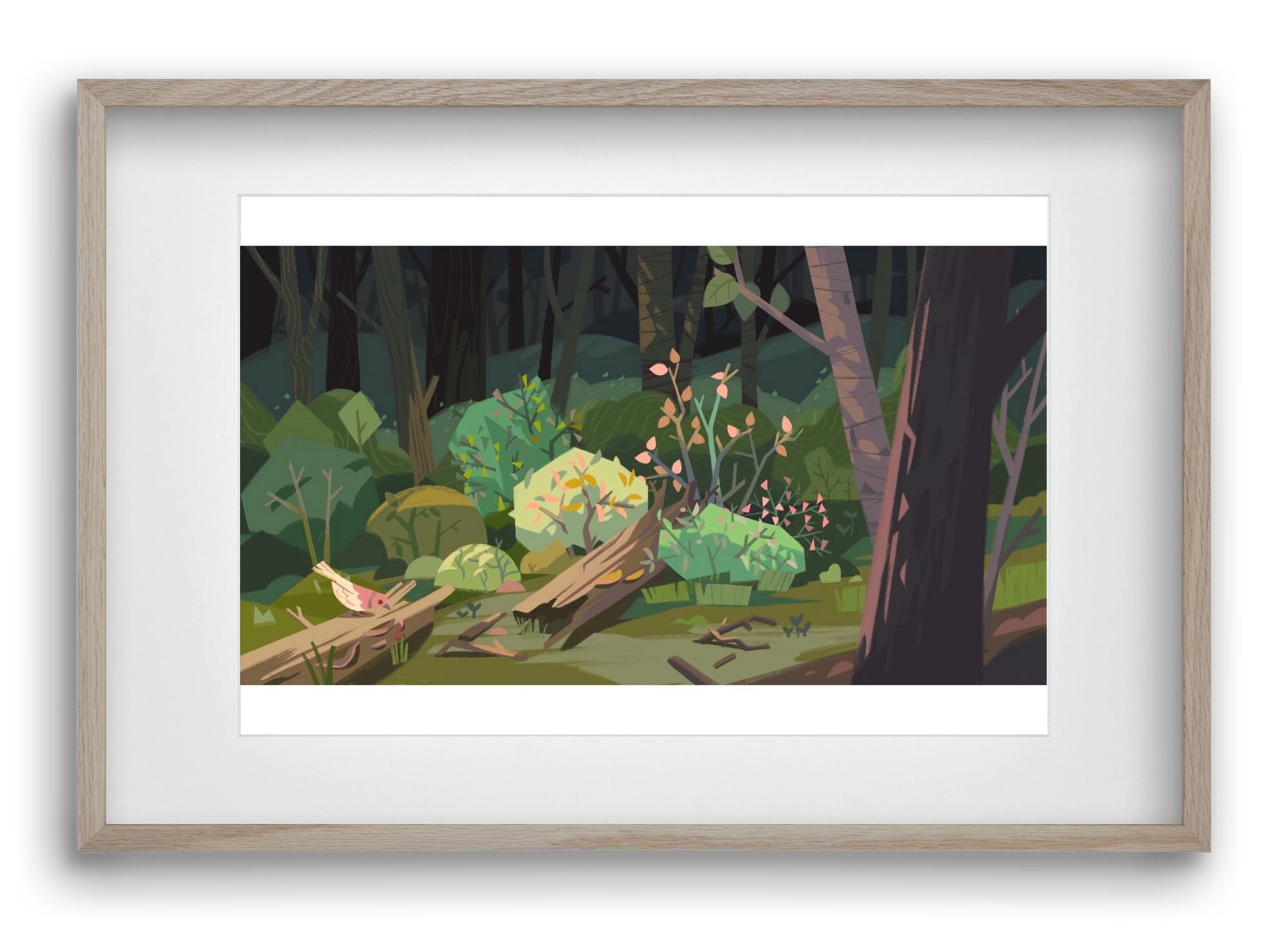 Forest, 60x40 cm (45x30 cm), Tölgy keret, paszpartuval