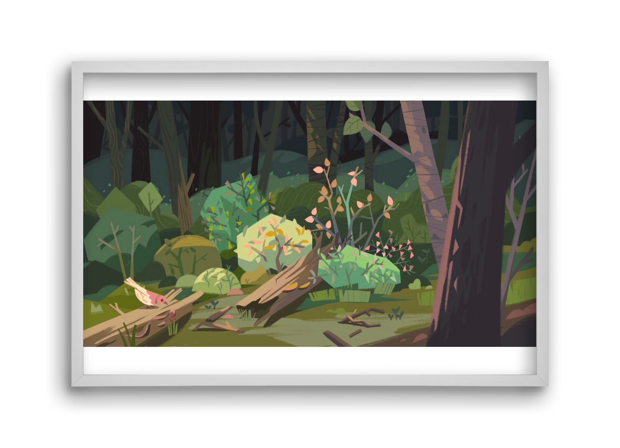 Forest, 45x30 cm (45x30 cm), Fehér keret