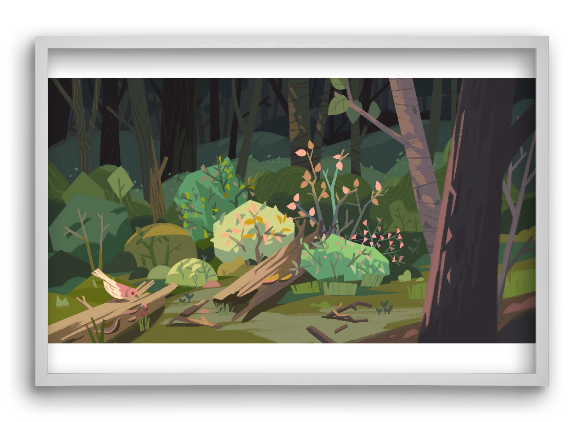 Forest, 60x40 cm (60x40 cm), Fehér keret