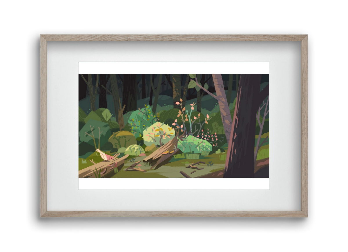 Forest, 45x30 cm (30x20 cm), Tölgy keret, paszpartuval