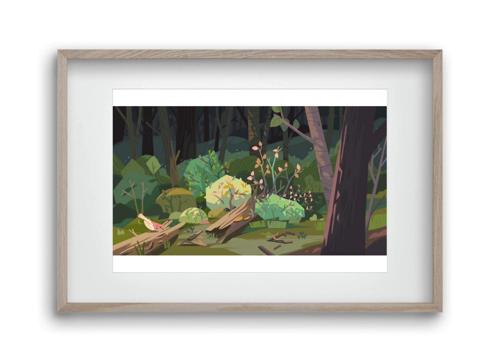 Forest, 45x30 cm (30x20 cm), Tölgy keret, paszpartuval