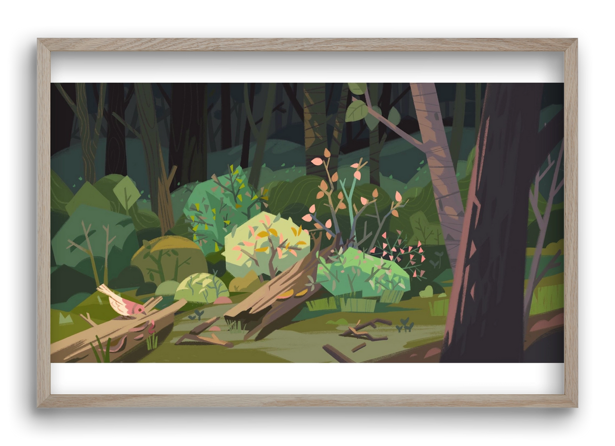 Forest, 60x40 cm (60x40 cm), Tölgy keret