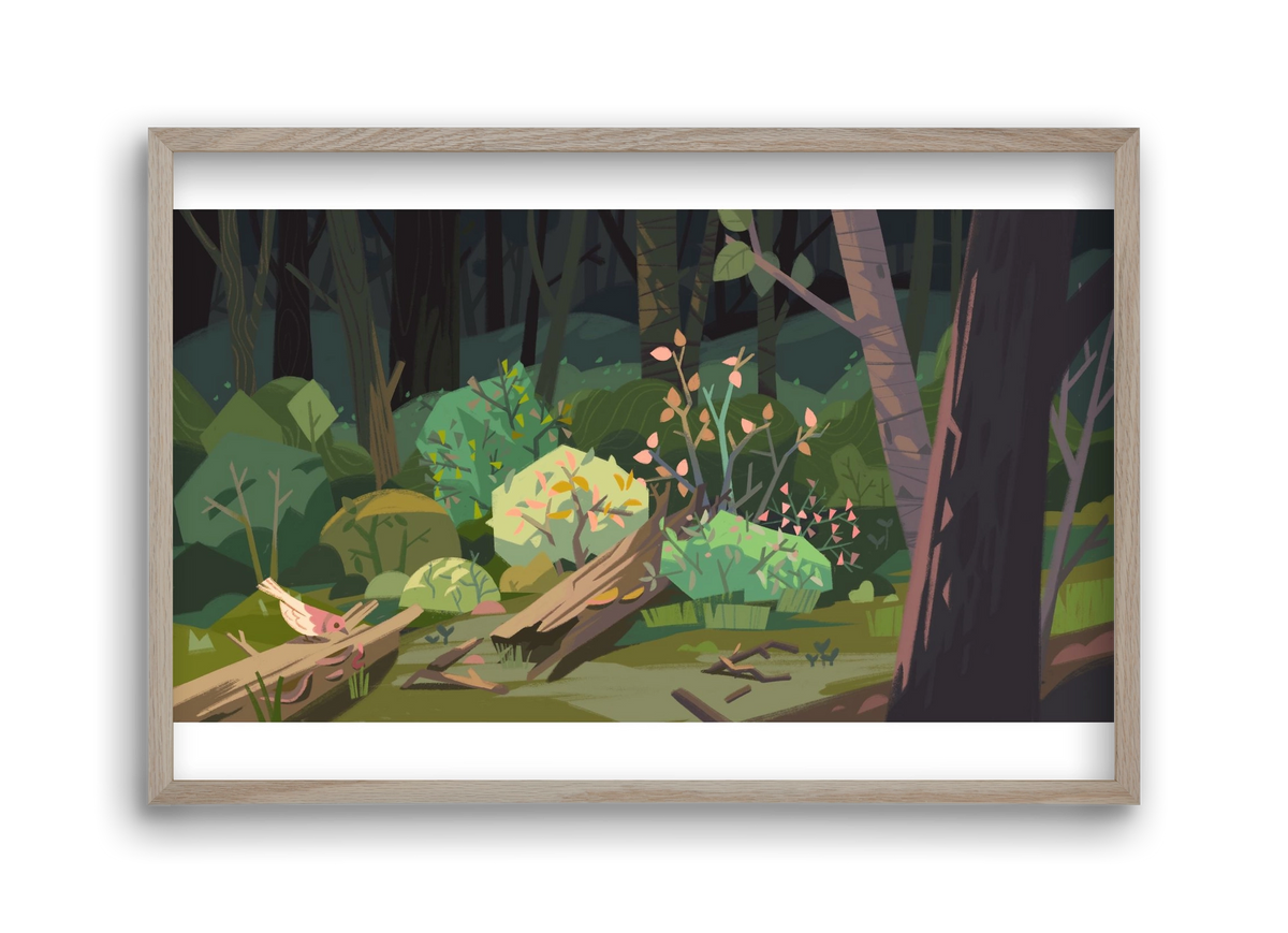 Forest, 45x30 cm (45x30 cm), Tölgy keret