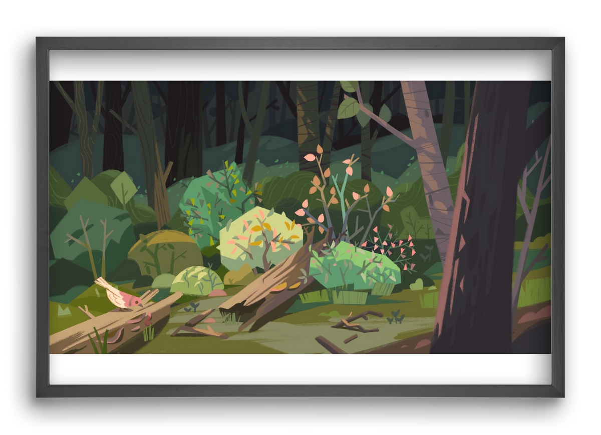 Forest, 60x40 cm (60x40 cm), Fekete keret