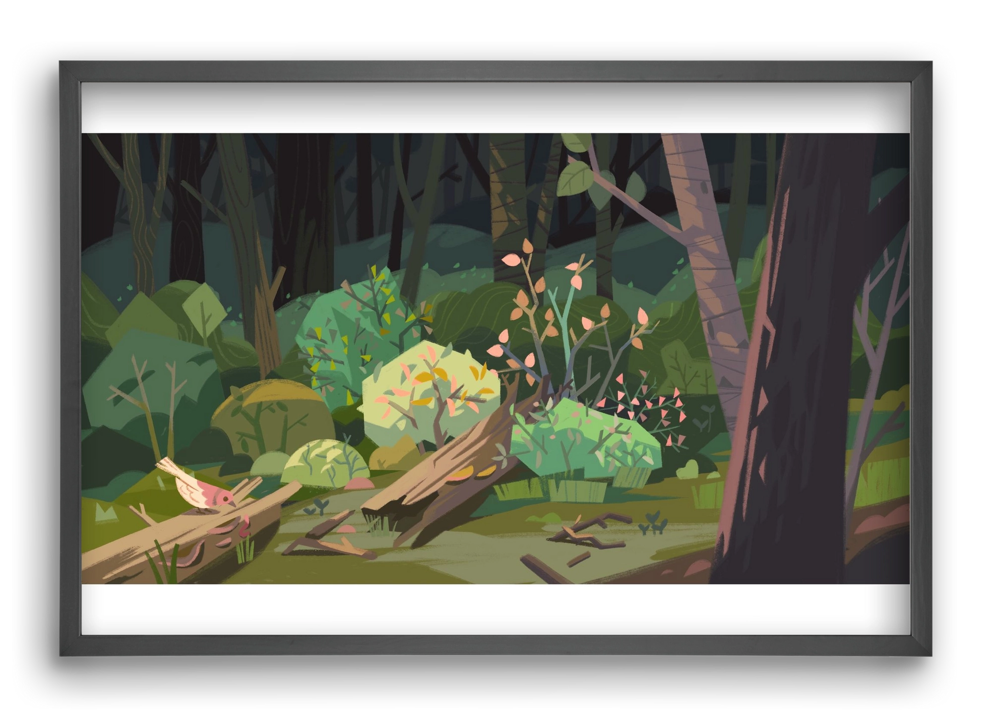 Forest, 60x40 cm (60x40 cm), Fekete keret