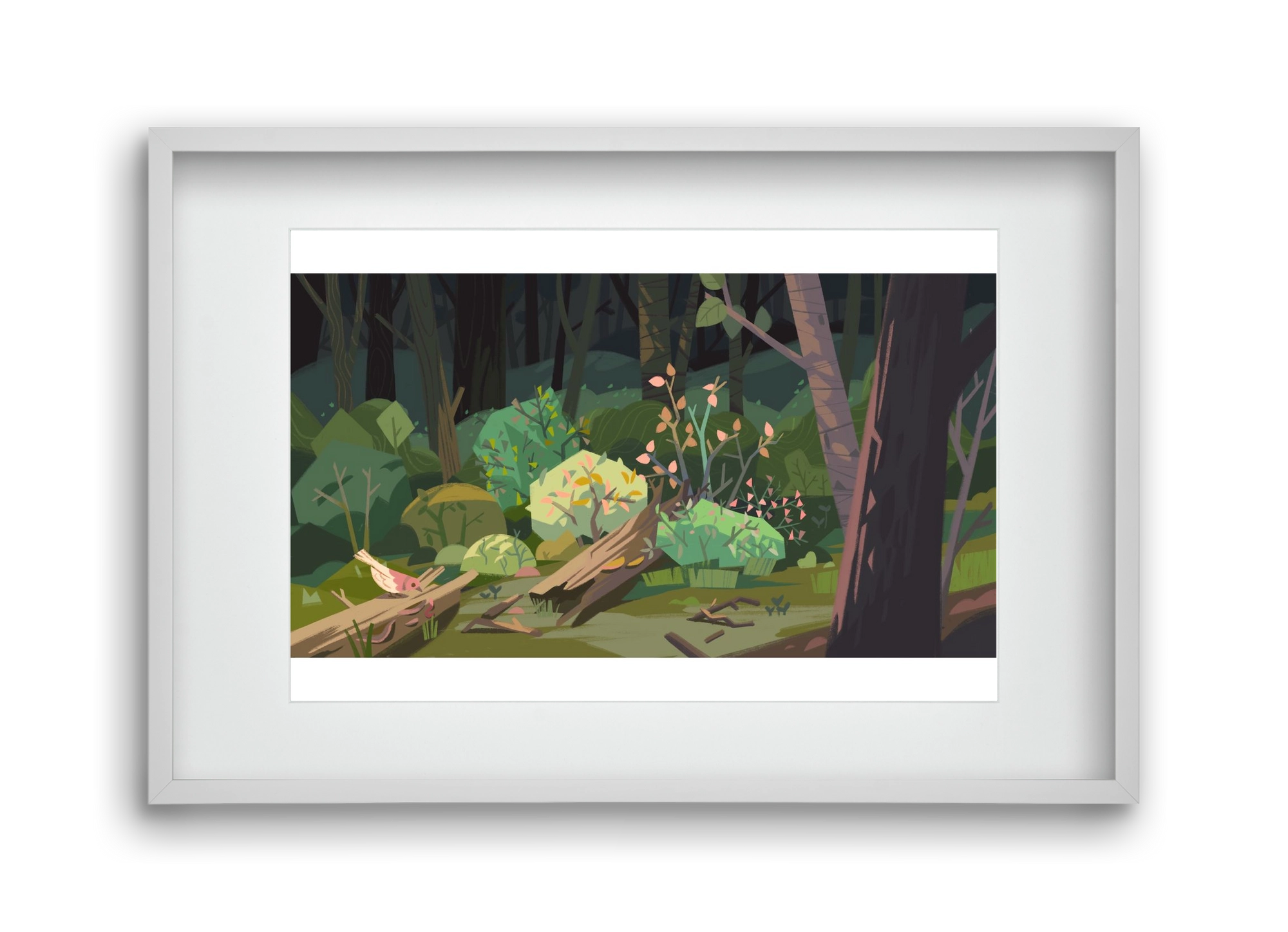 Forest, 45x30 cm (30x20 cm), Fehér keret, paszpartuval