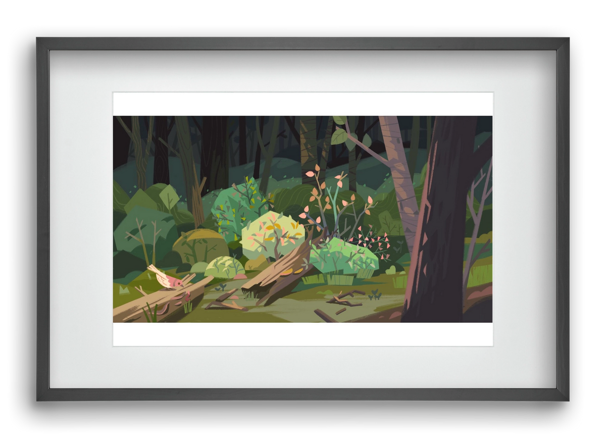 Forest, 60x40 cm (45x30 cm), Fekete keret, paszpartuval