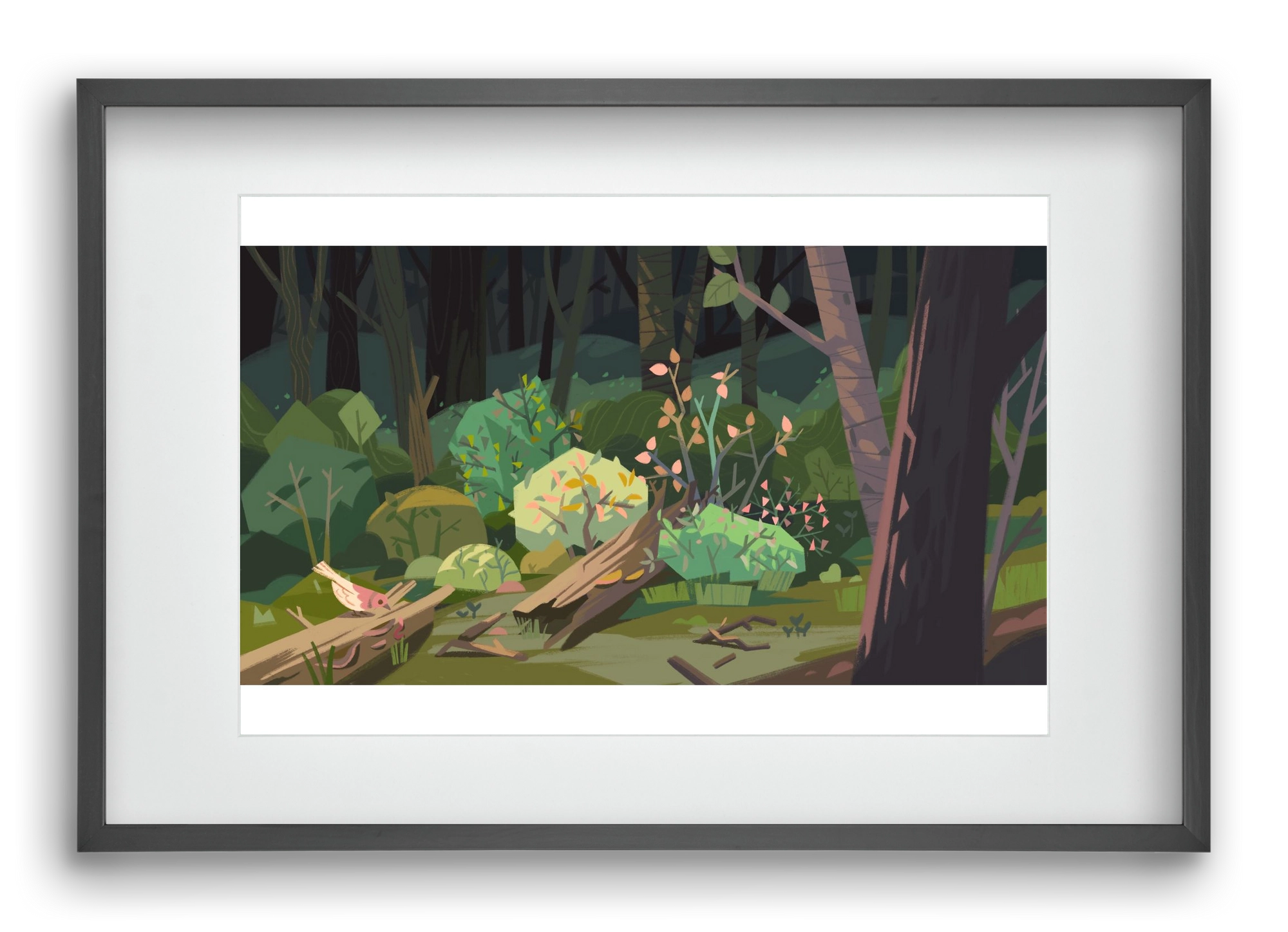 Forest, 60x40 cm (45x30 cm), Fekete keret, paszpartuval