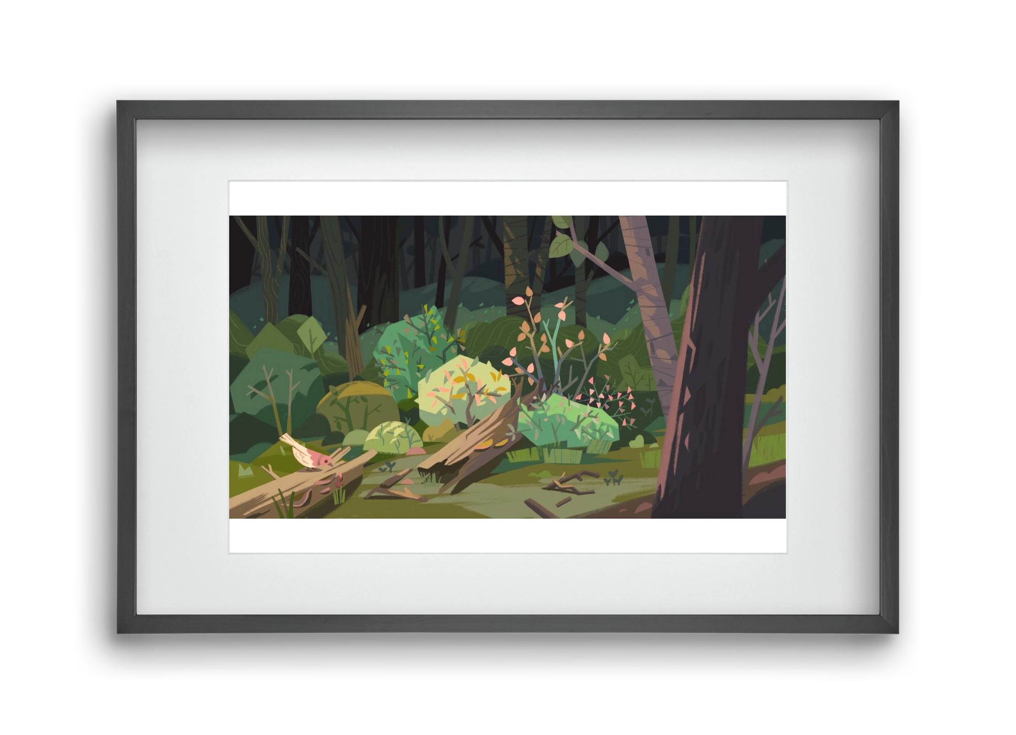 Forest, 45x30 cm (30x20 cm), Fekete keret, paszpartuval