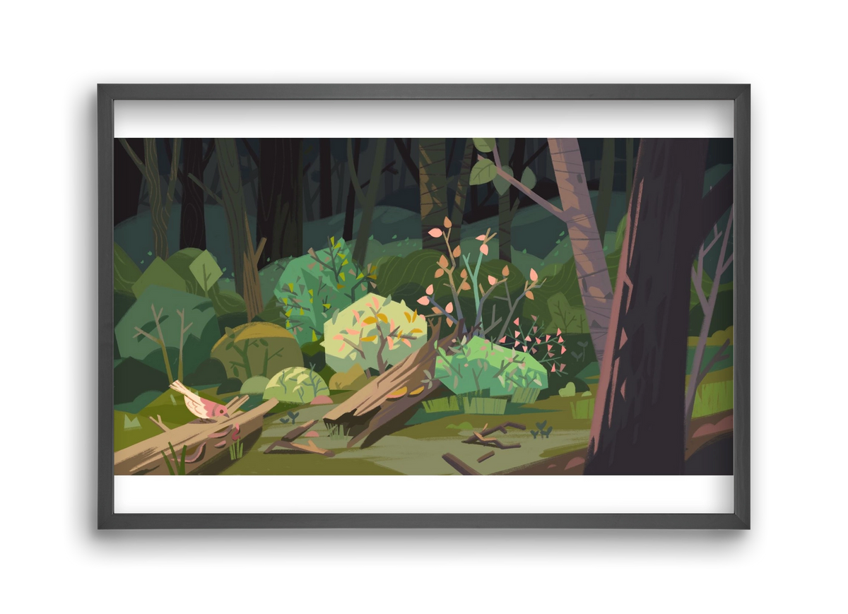 Forest, 45x30 cm (45x30 cm), Fekete keret