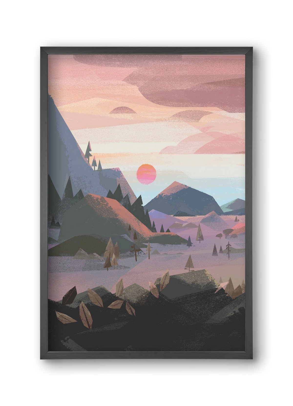 Sunrise, 30x45 cm (30x45 cm), Fekete keret