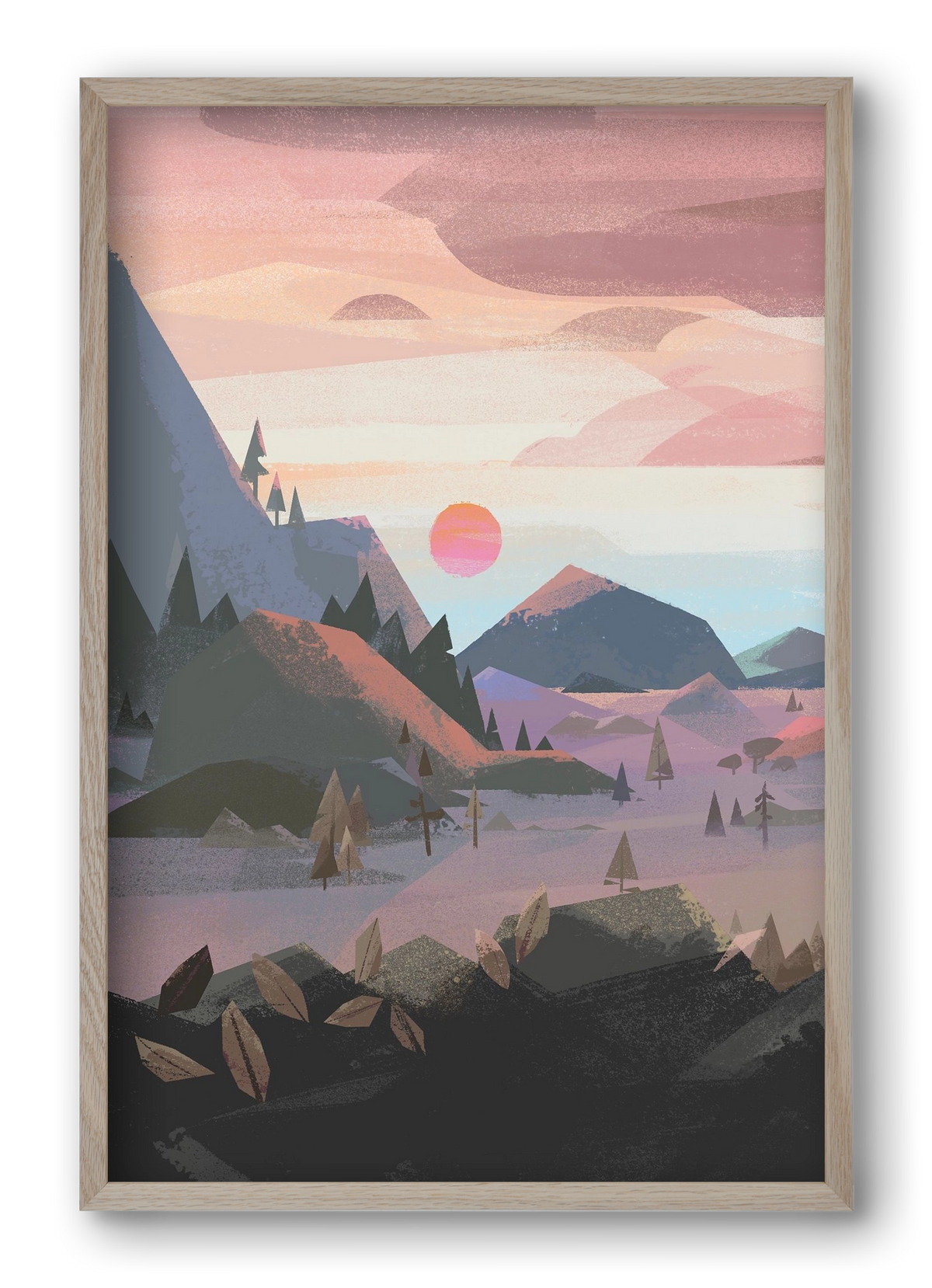 Sunrise, 40x60 cm (40x60 cm), Tölgy keret