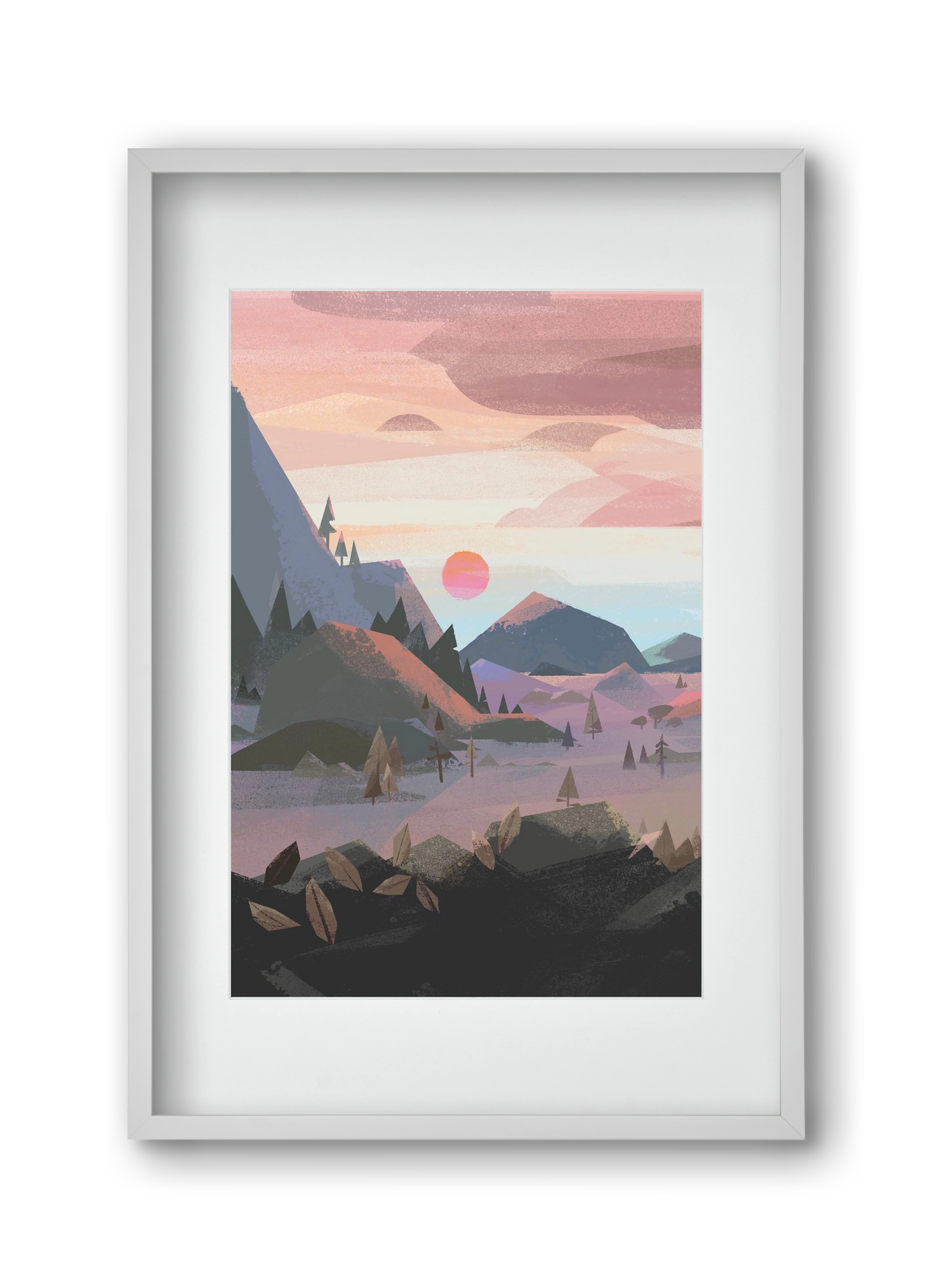 Sunrise, 30x45 cm (20x30 cm), Fehér keret, paszpartuval