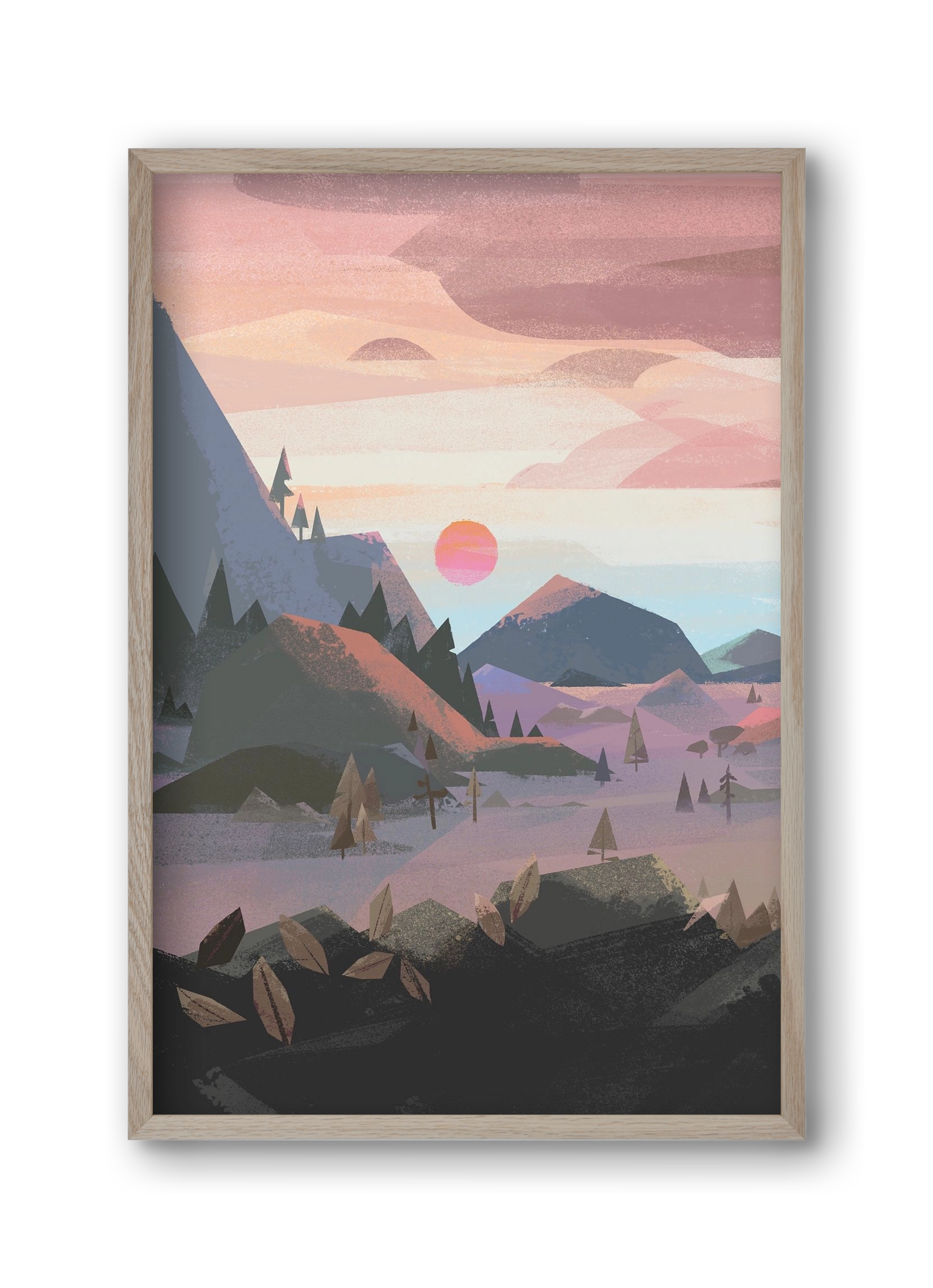 Sunrise, 30x45 cm (30x45 cm), Tölgy keret