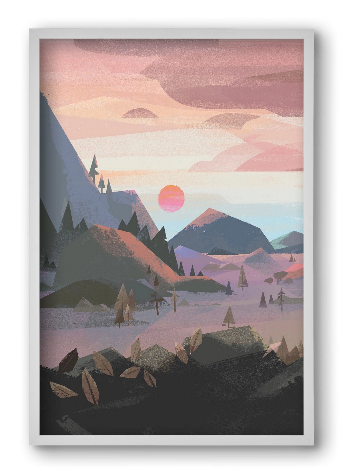 Sunrise, 40x60 cm (40x60 cm), Fehér keret